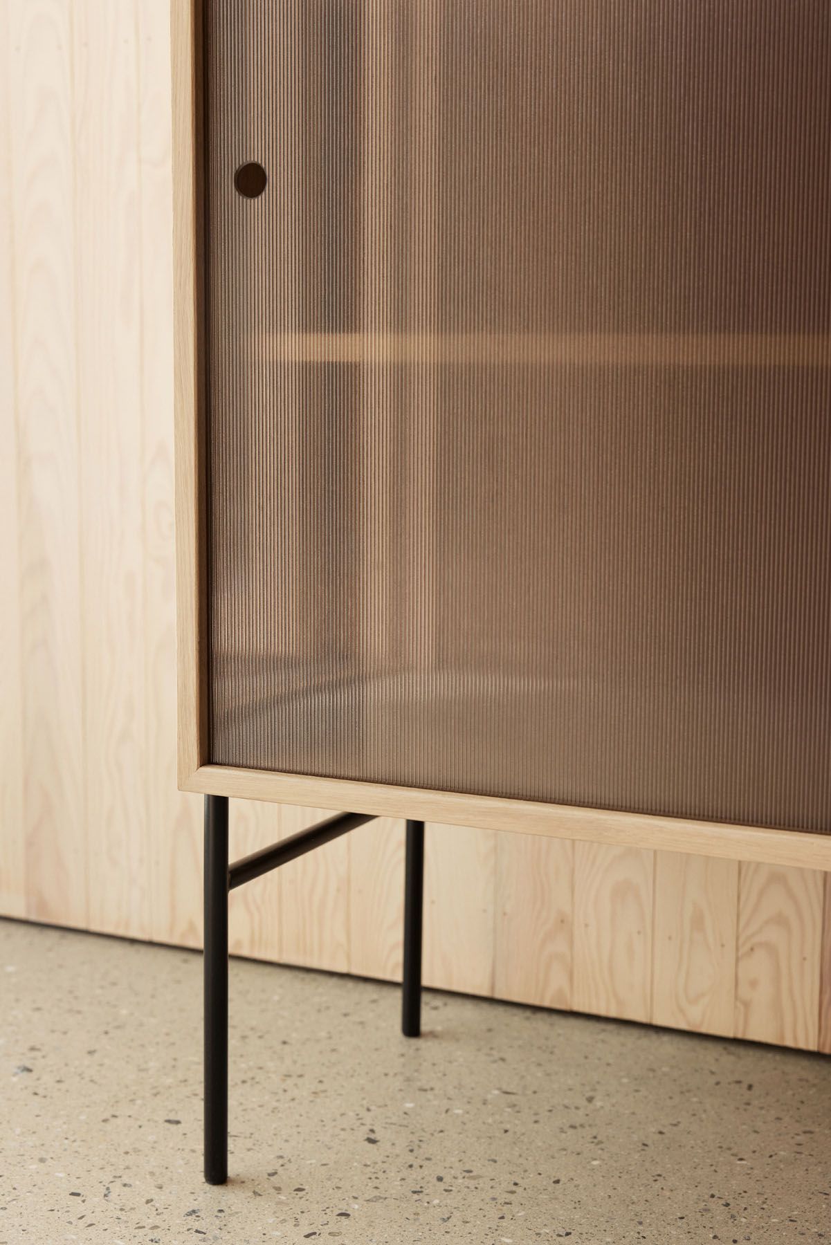 Hifive glass cabinet High W75cm light oak Northern