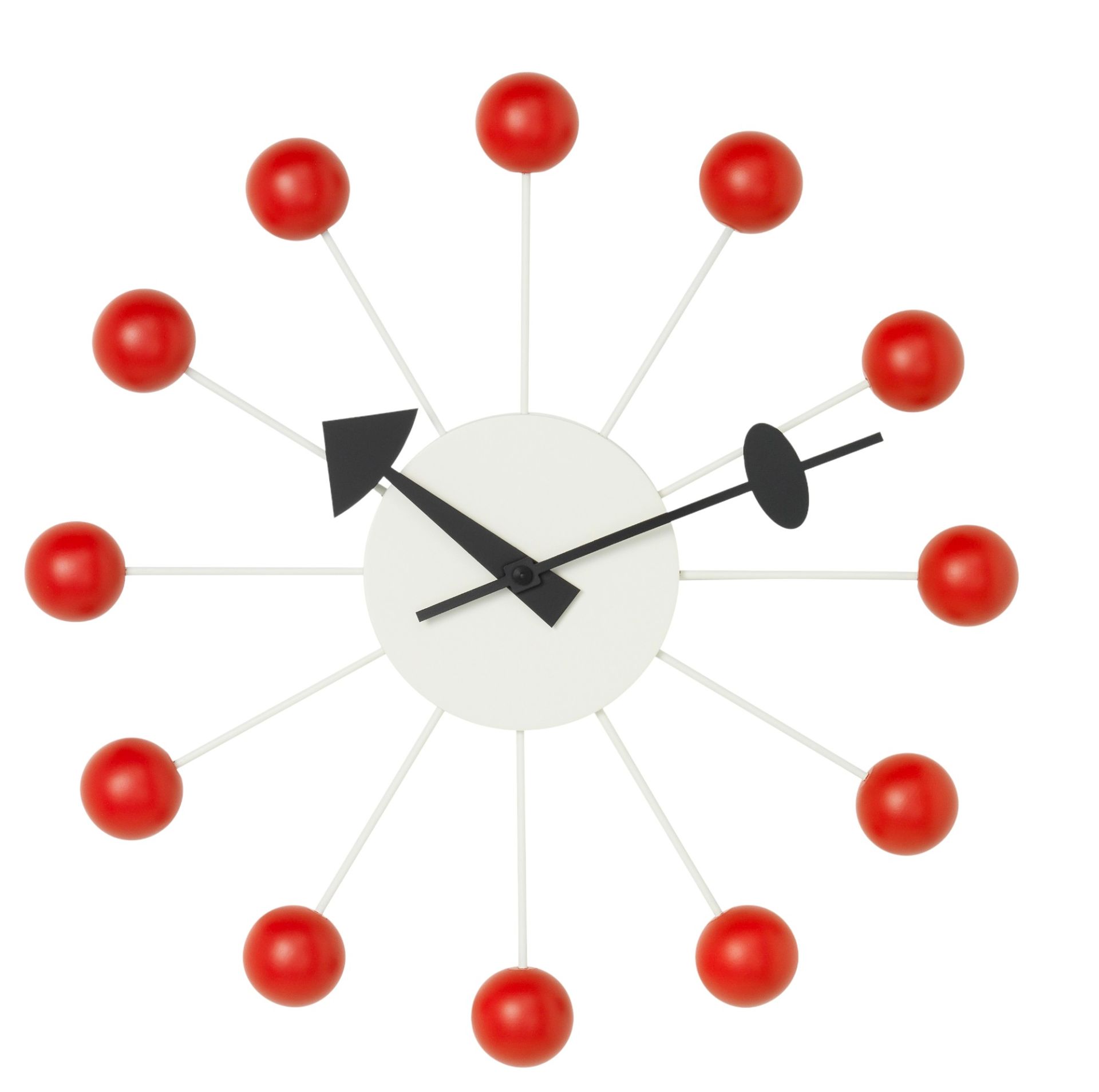 Ball Clock Wall Clock - red Vitra