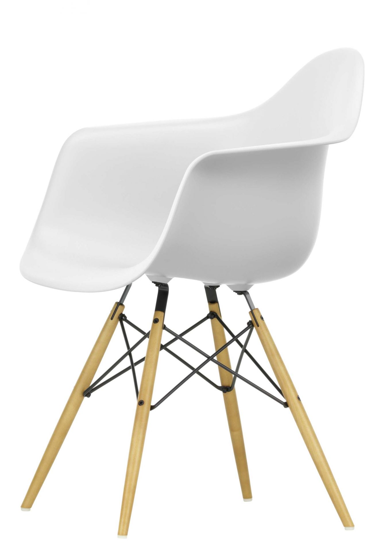 Eames Plastic Arm Chair DAW Chair Maple Yellowish / Cotton white Vitra SINGLE PIECES