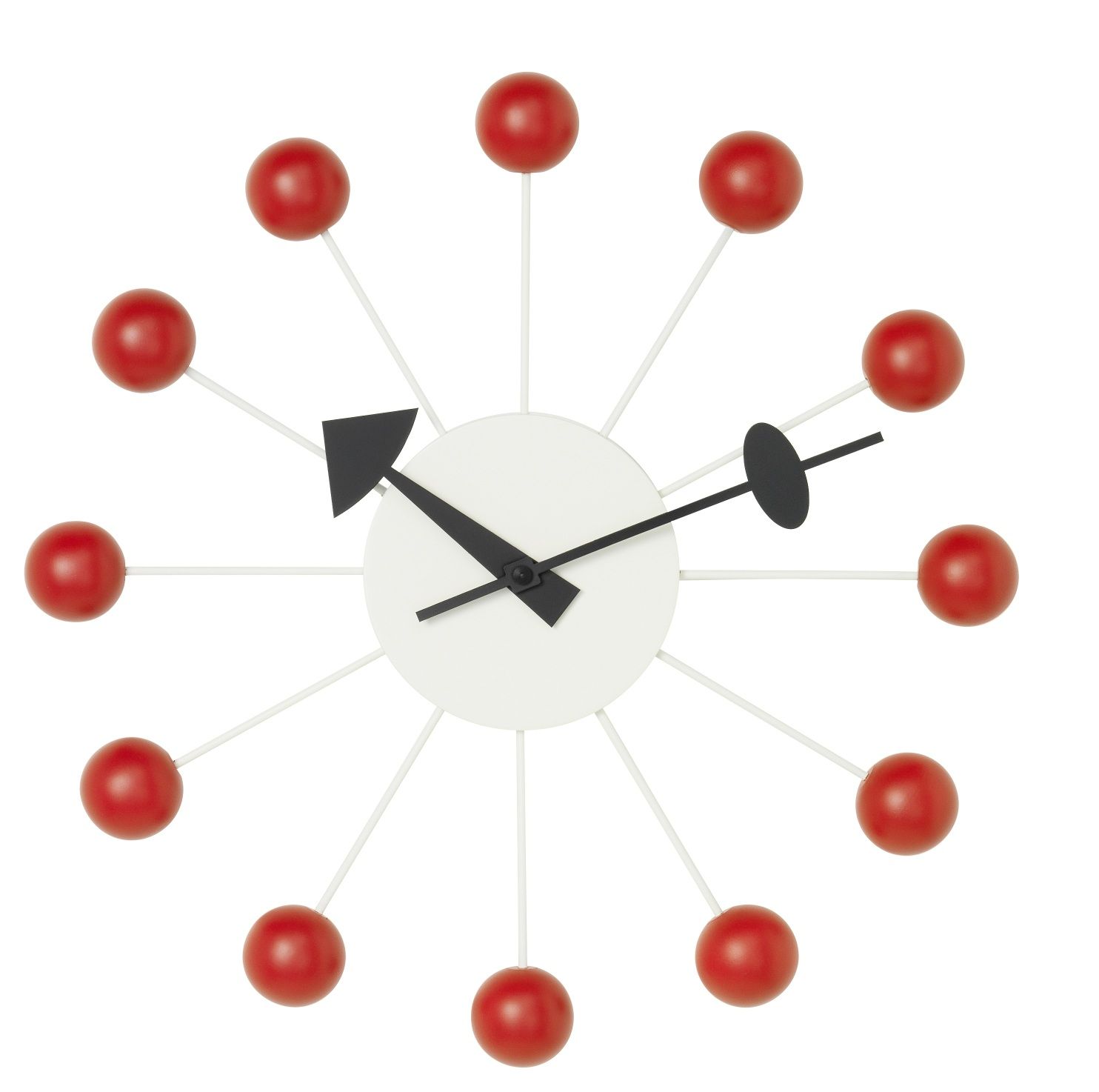 Ball Clock Wall Clock - red Vitra