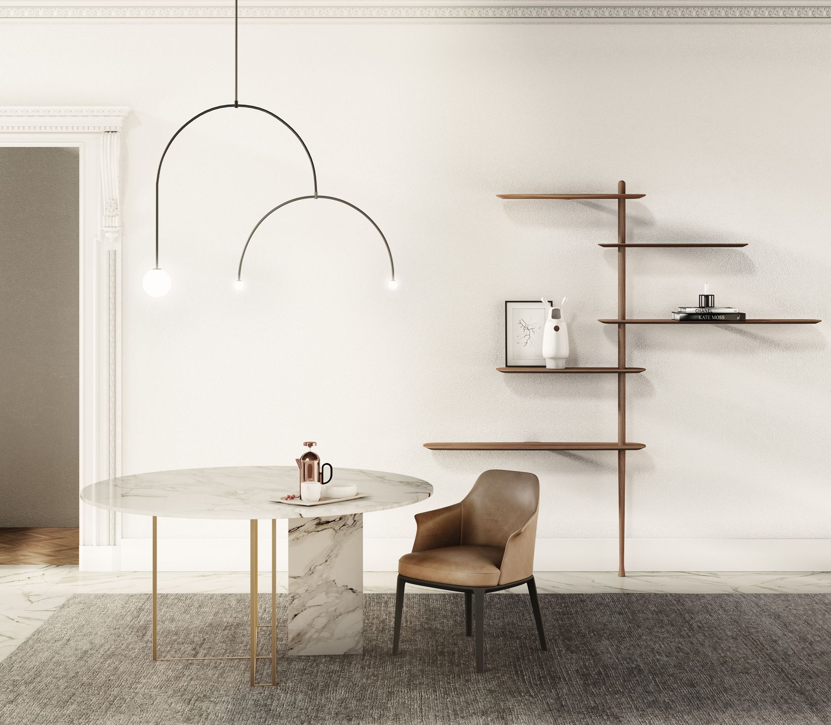 Única Collection Conf. 10 shelf H218cm walnut Nomon