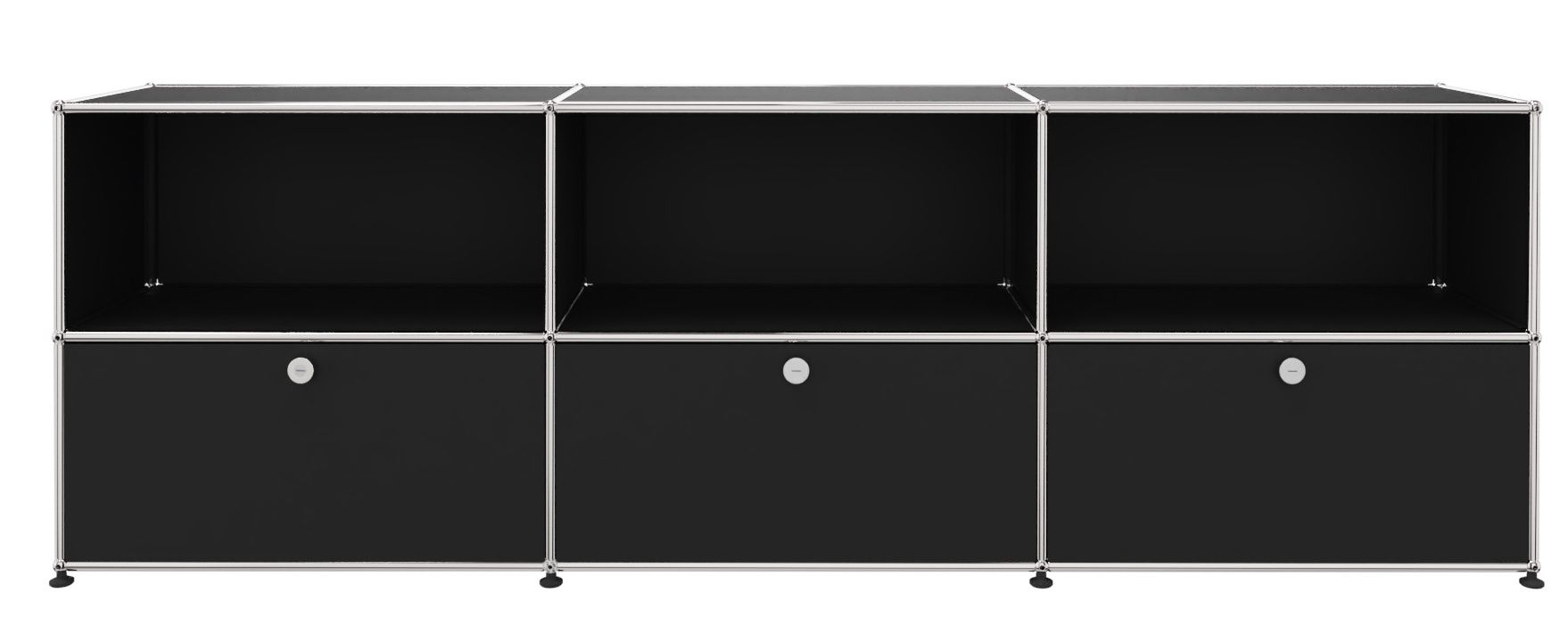 USM Haller Sideboard 3 Open / 3 Flaps Graphite black - FAST DELIVERY    