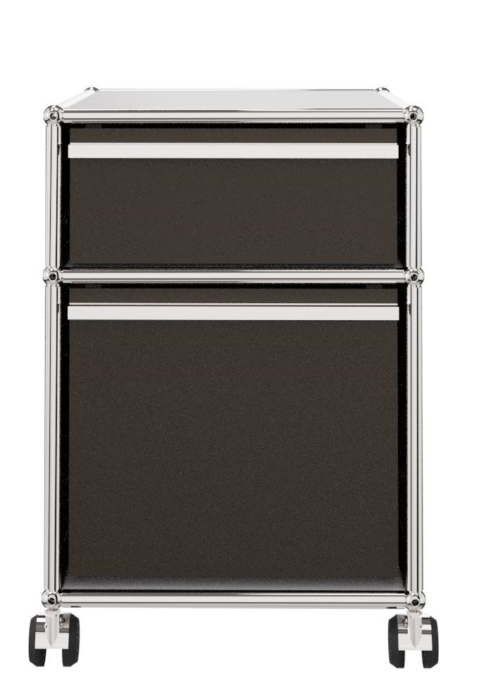 USM Haller Rollcontainer mit Hängeregistratur -braun