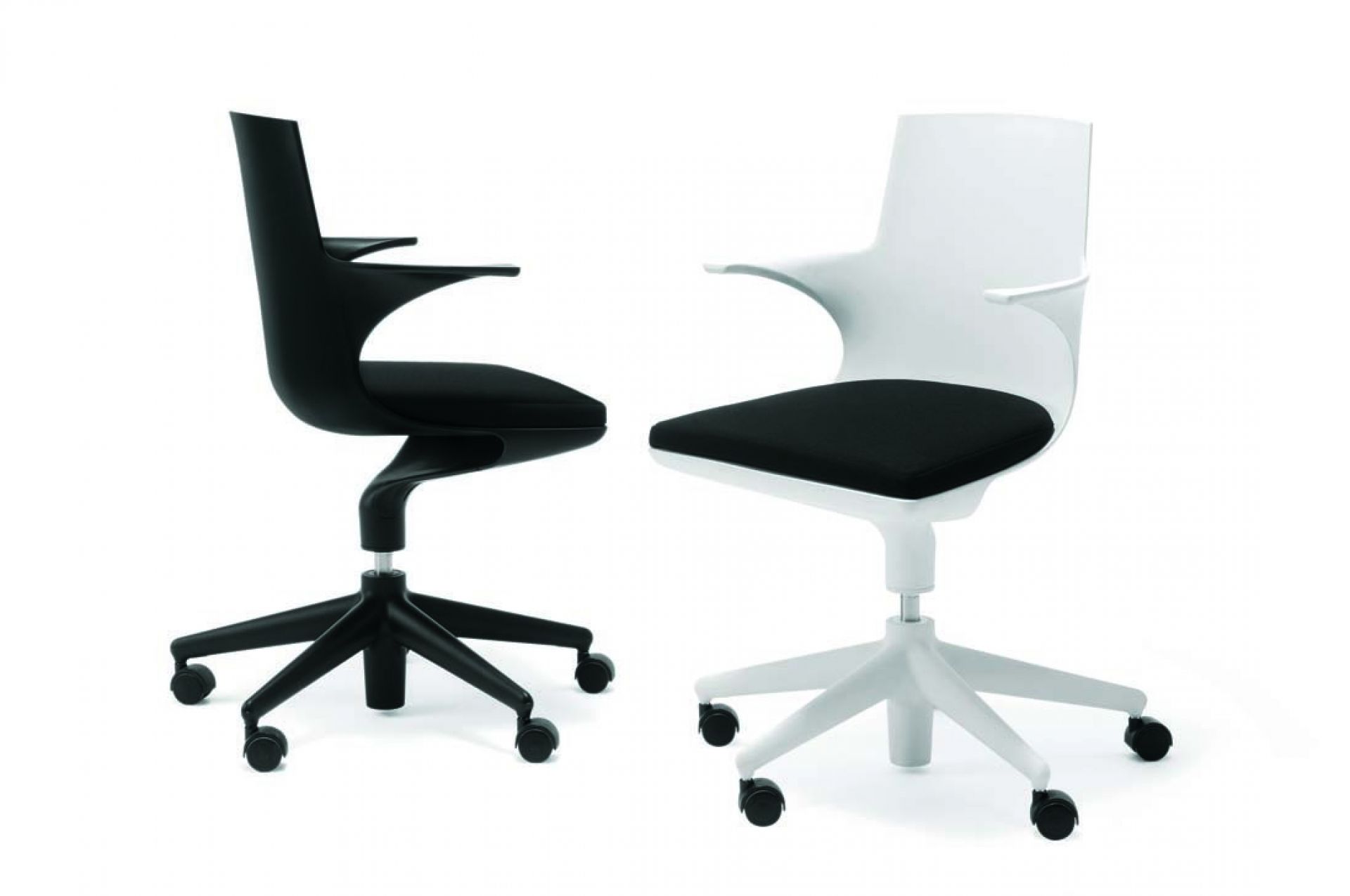 Spoon Chair Swivel chair Kartell Black Black