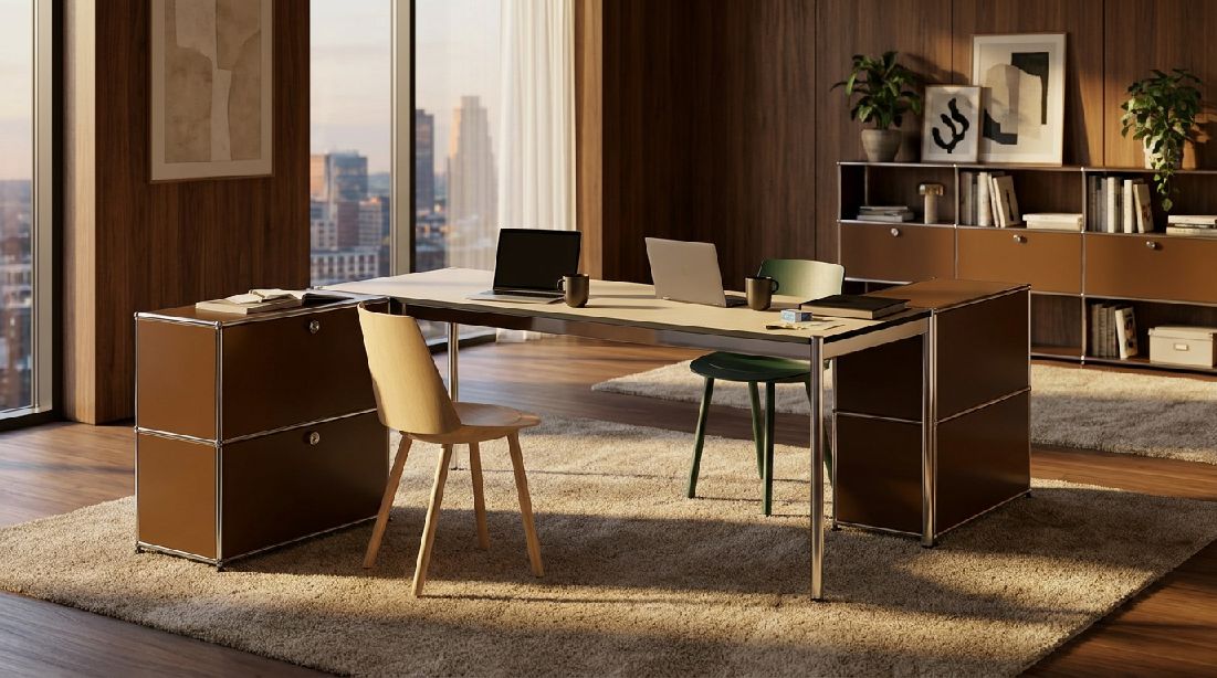 Table with storage elements USM Haller