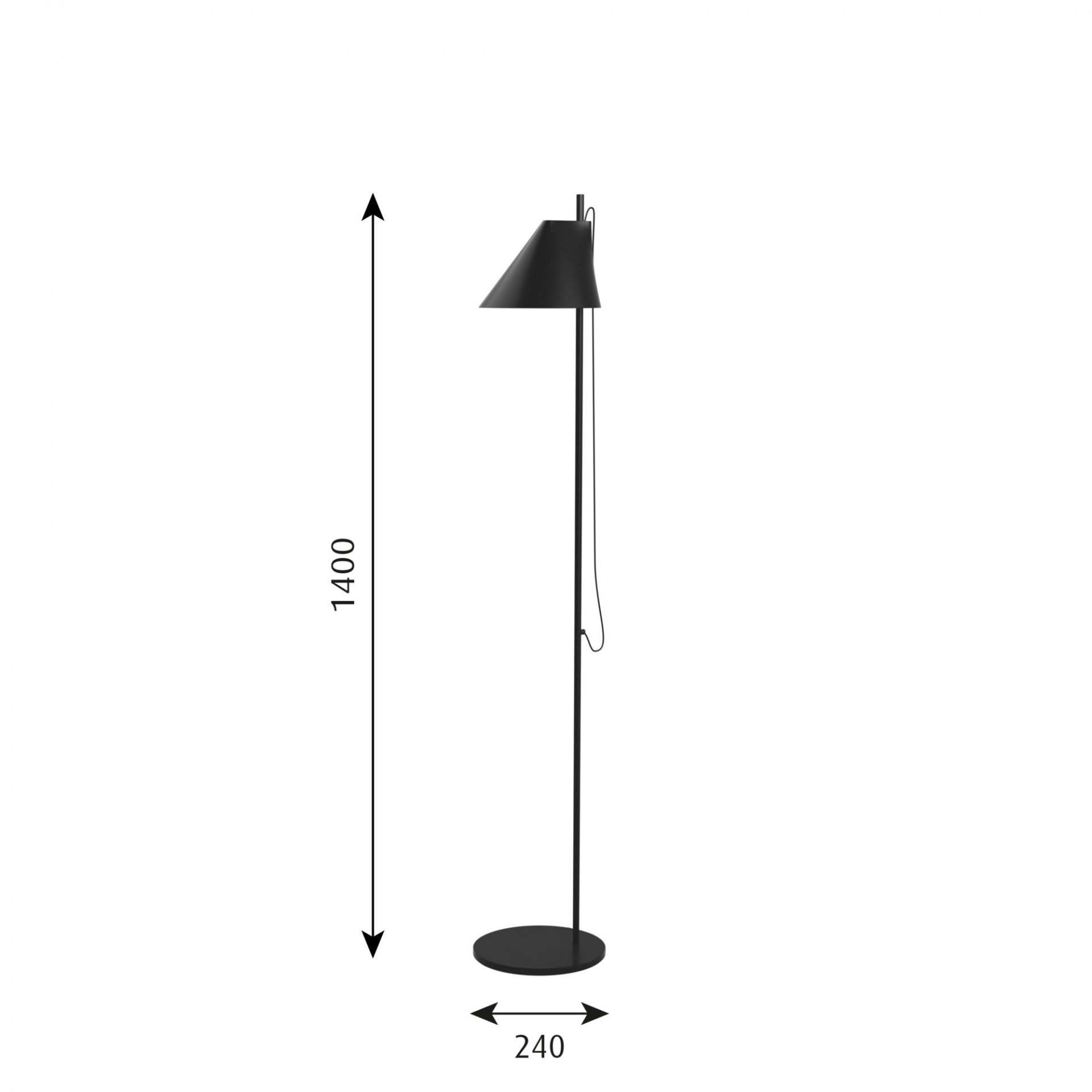 Yuh LED Floor Lamp Louis Poulsen Black
