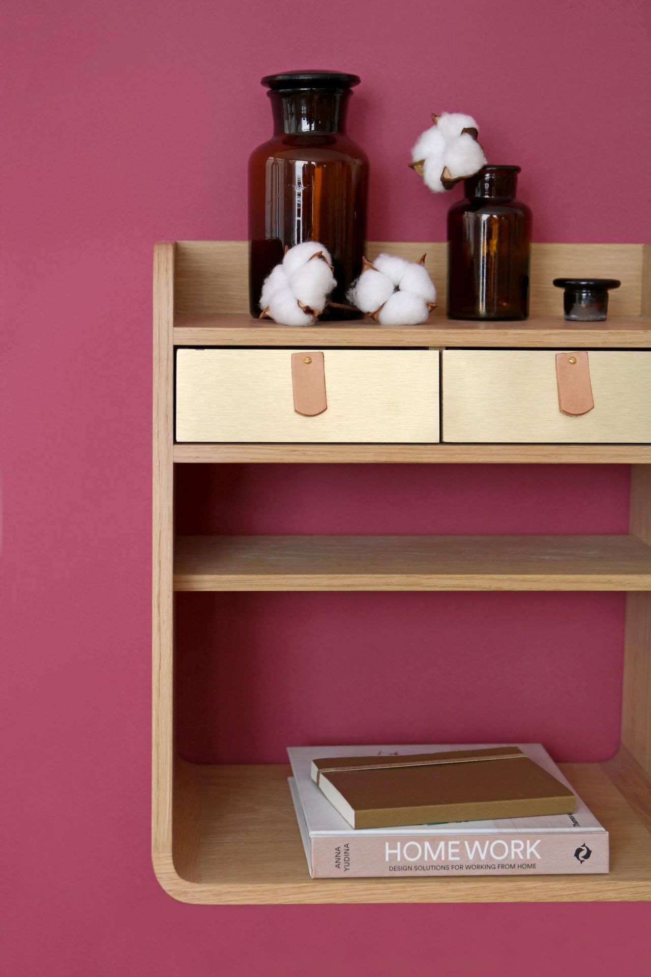 Suzon wall mounted storage Oak-white Hartô