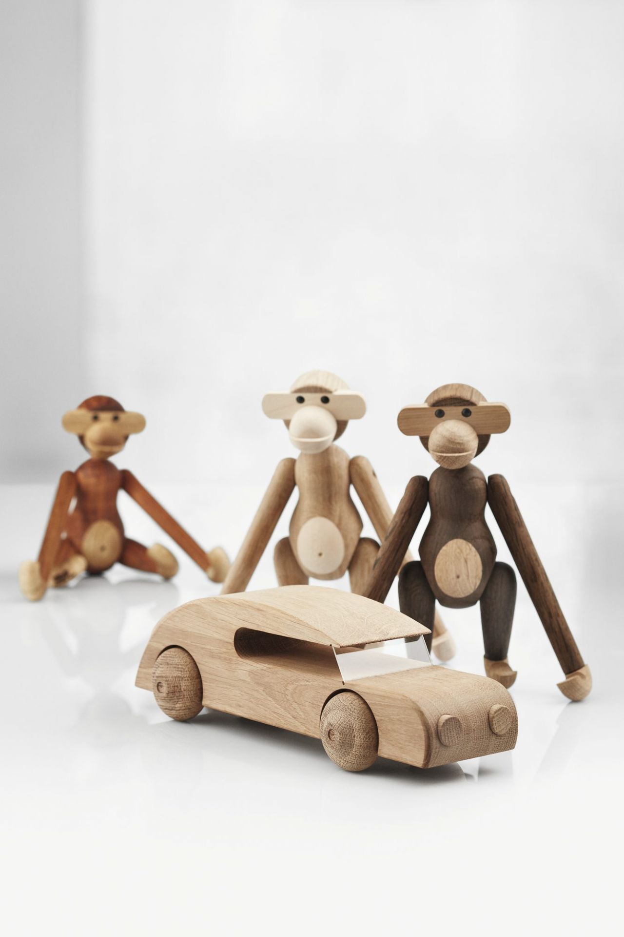 Monkey small wooden figure smoked oak Kay Bojesen