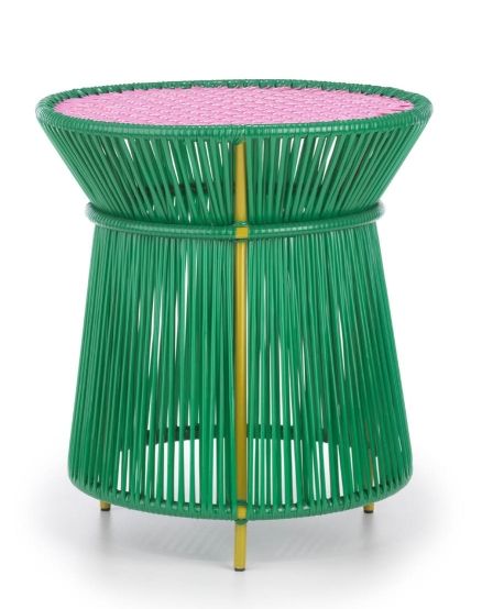 Caribe Tall Side Table Outdoor ames Emerald green / bubblegum pink / curry yellow