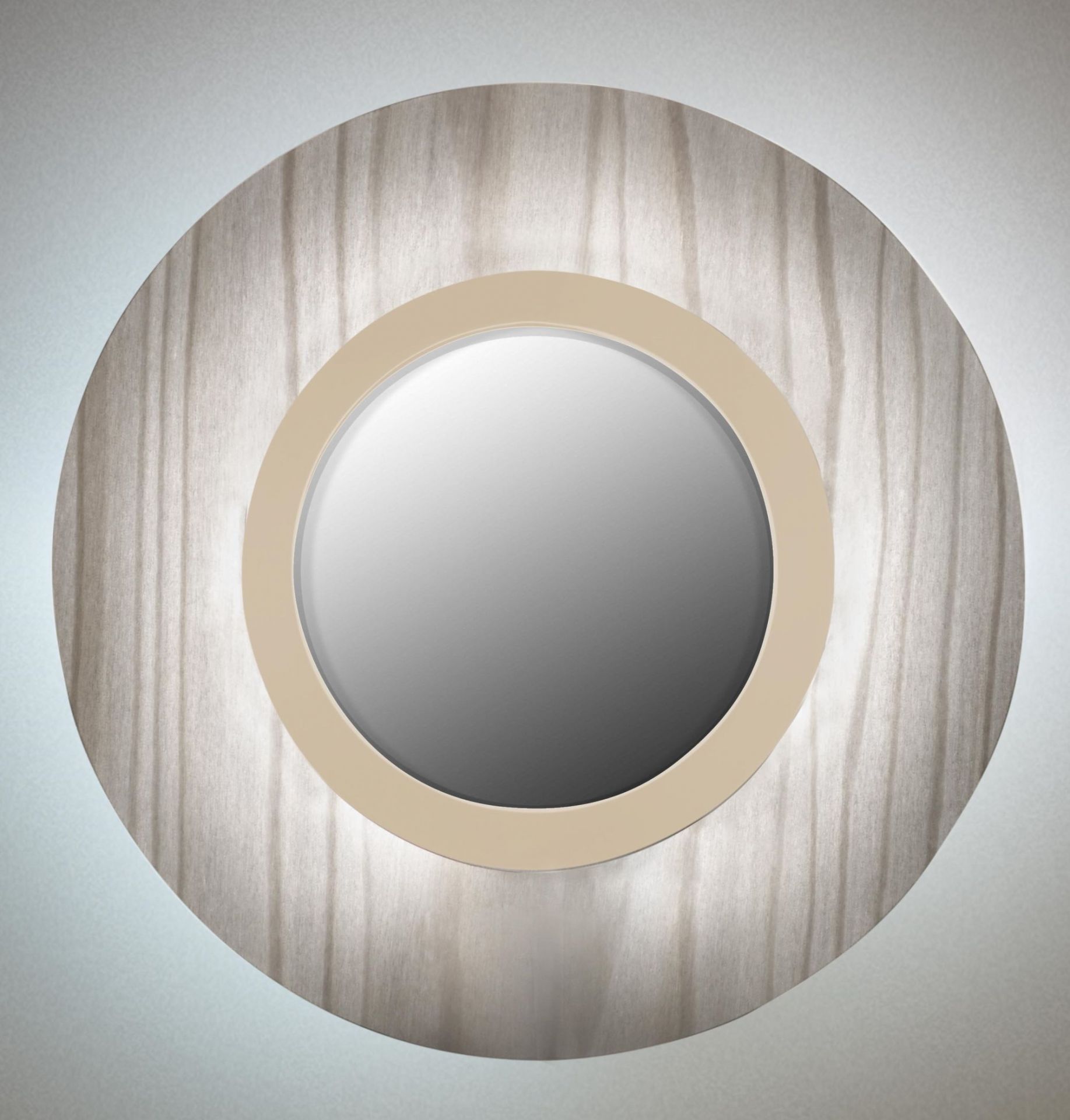 Lens LED Wall Lamp Round Metal Ring in Ivory White Grey LZF Lamps