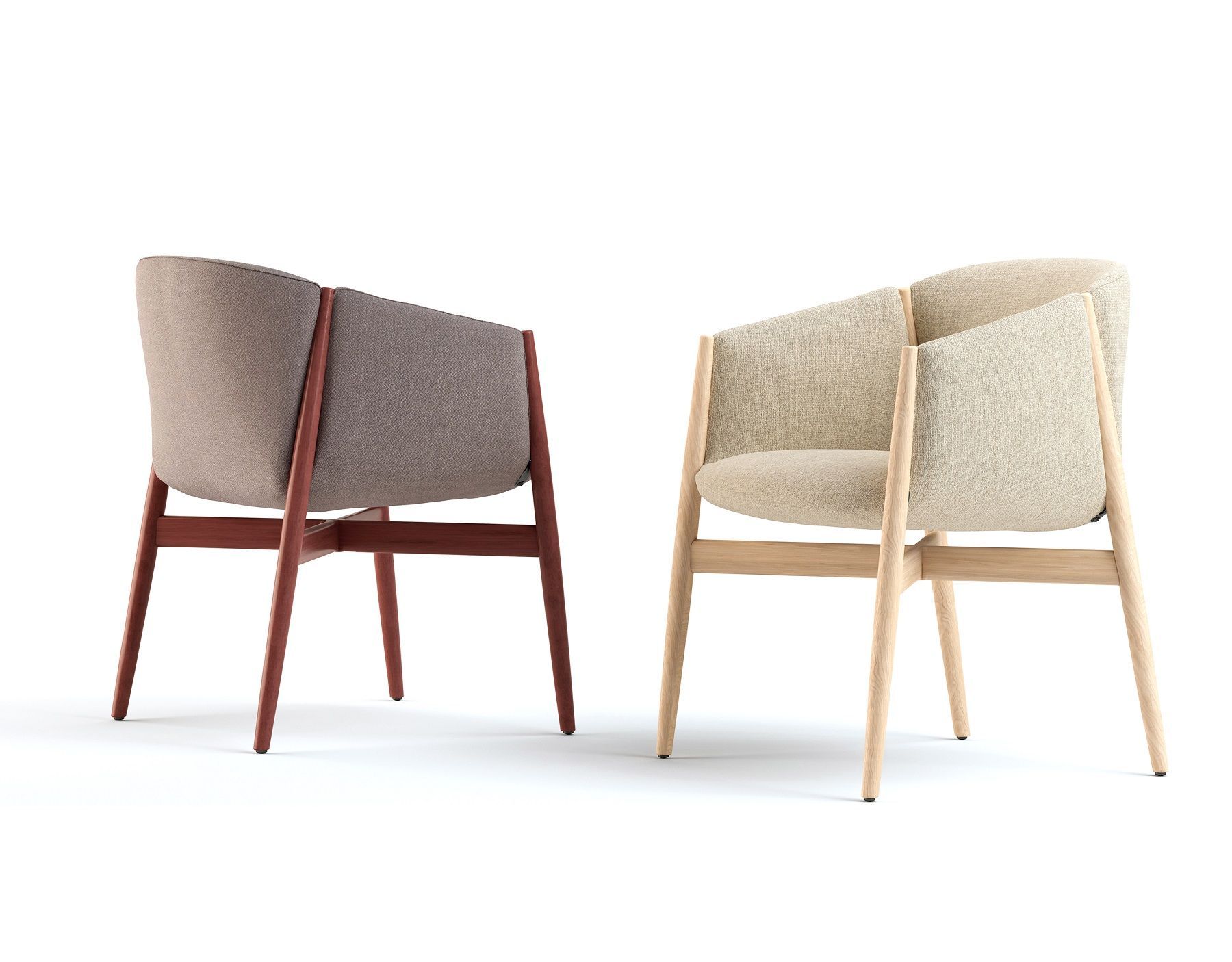 Kagu chair with armrests wooden frame Cor