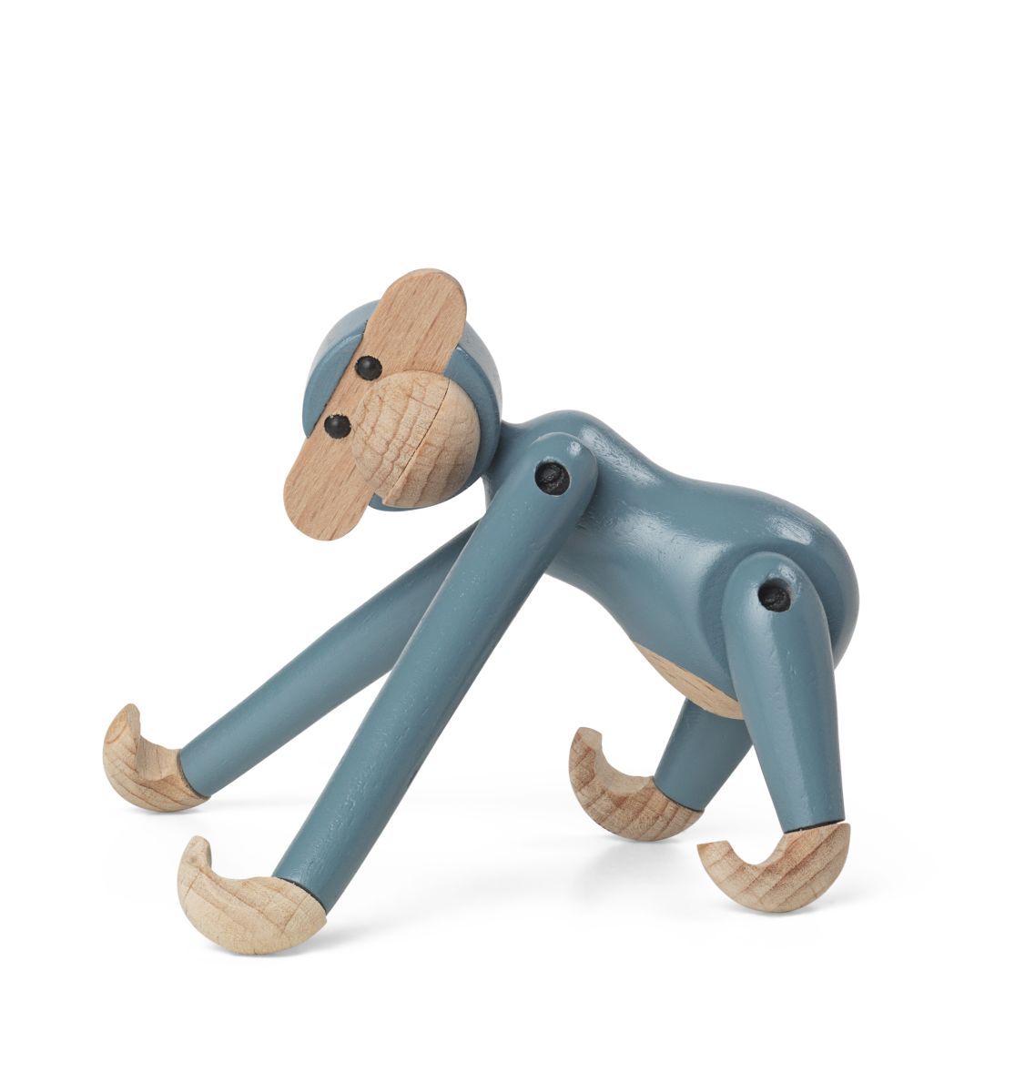 Monkey mini wooden figure Colored Kay Bojesen Vintage blue