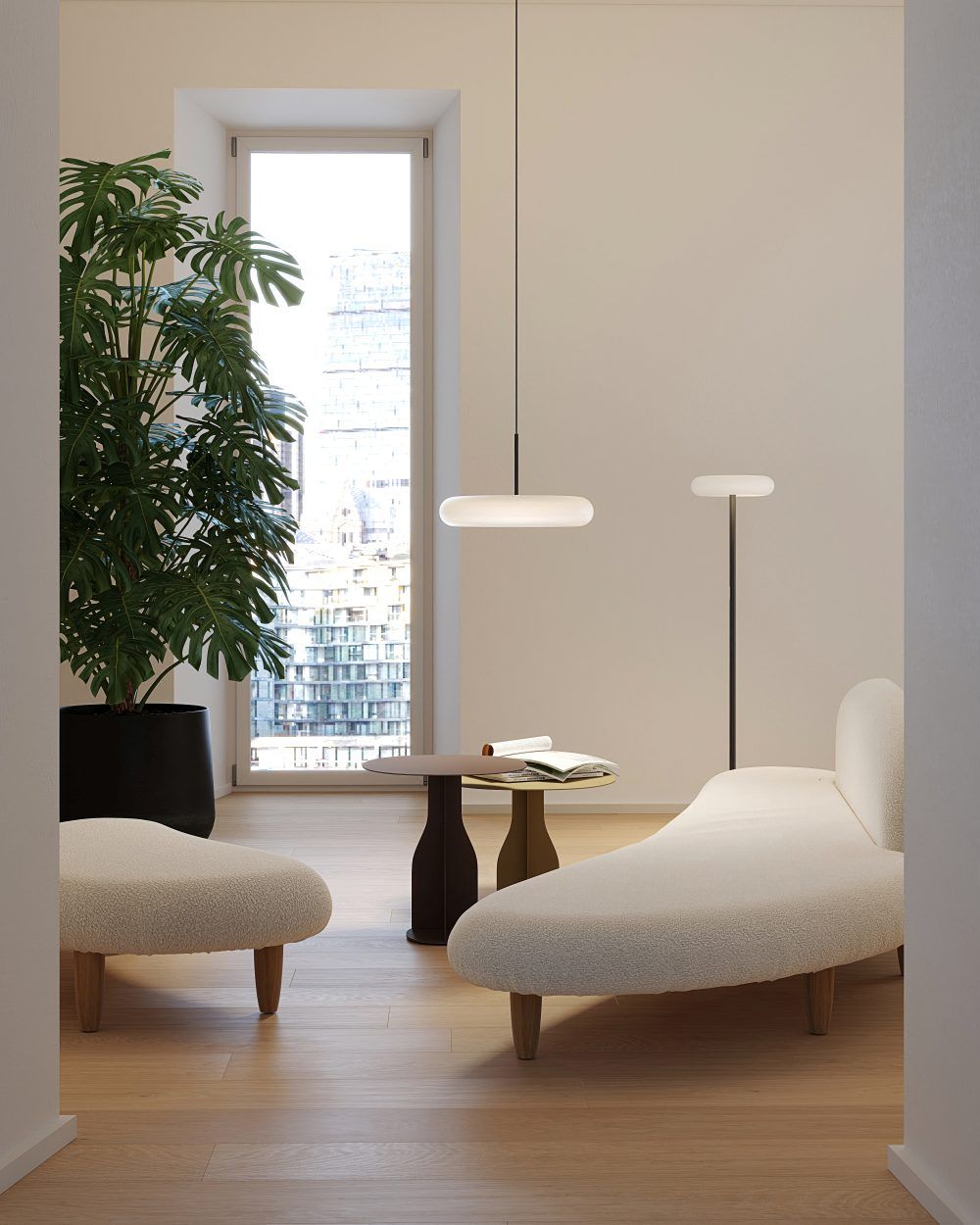 Oto floor lamp round base Belux 