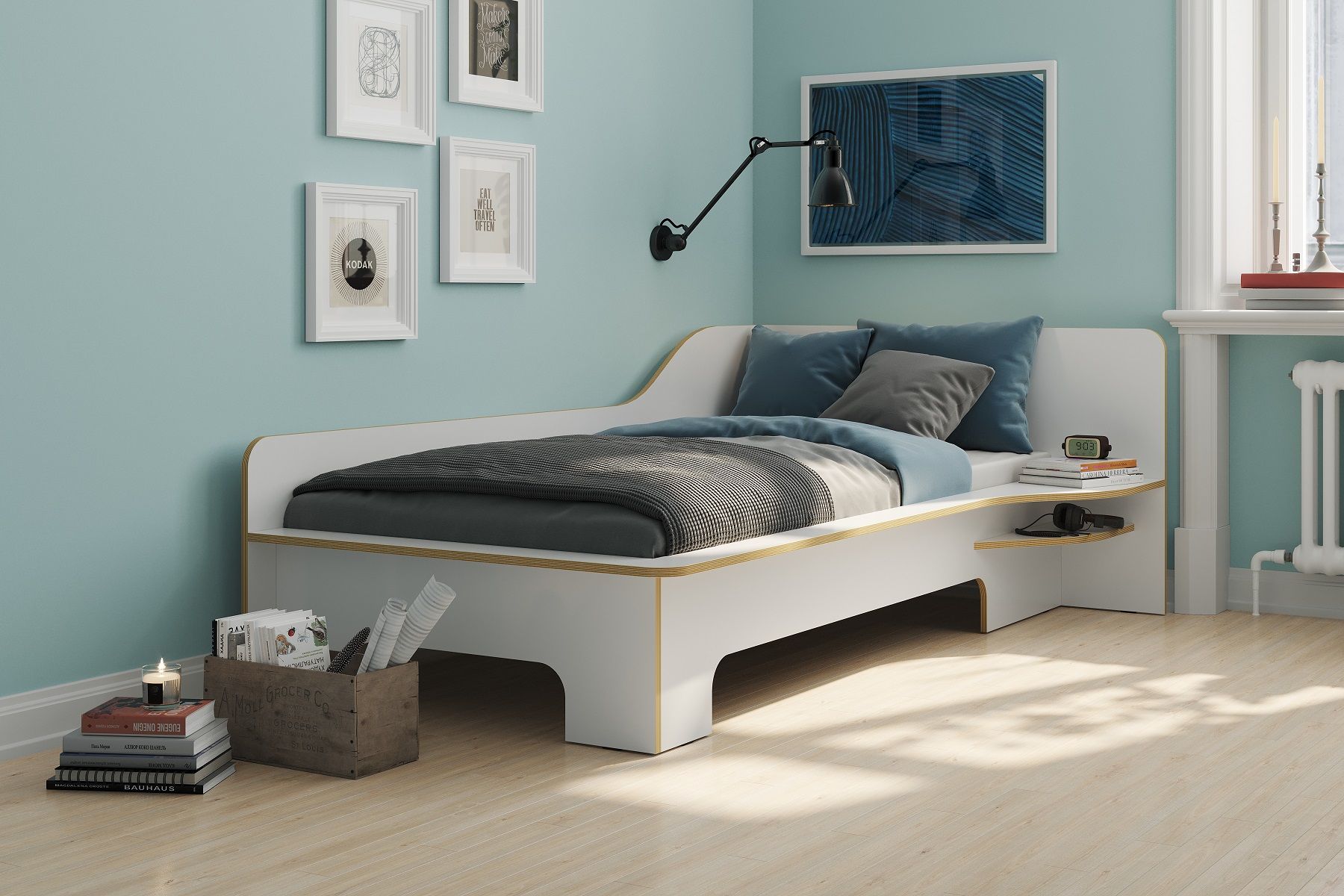 Plane Single Bed Left Müller Möbelwerkstätten