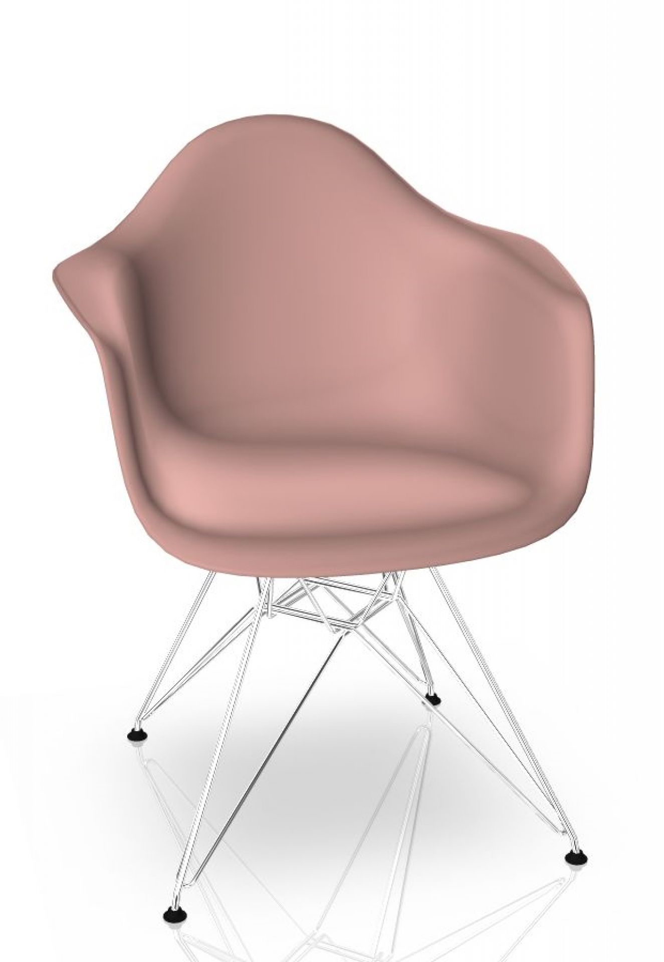 Eames Plastic Arm Chair DAR Chair Vitra Chrome - Tender pink