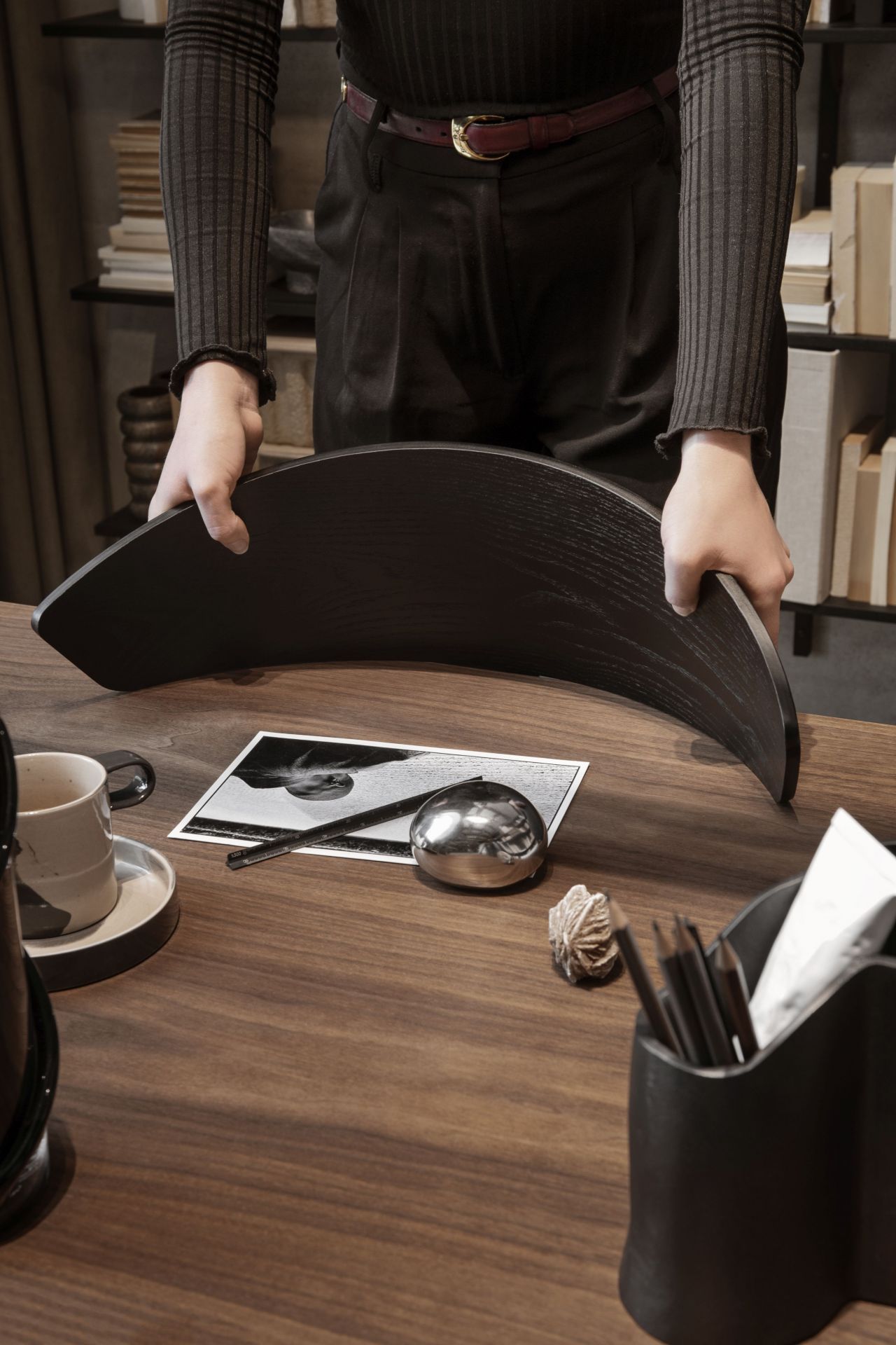 Herman Dining Chair with Wooden Frame Black Ferm Living Herman Dining Chair with Wooden Frame Black Ferm Living