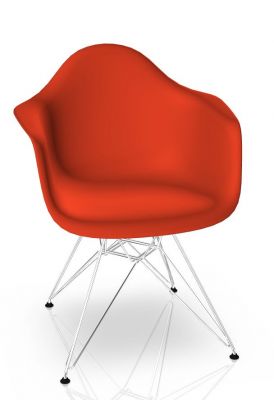Eames Plastic Arm Chair DAR Chair Vitra Chrome - Poppy red