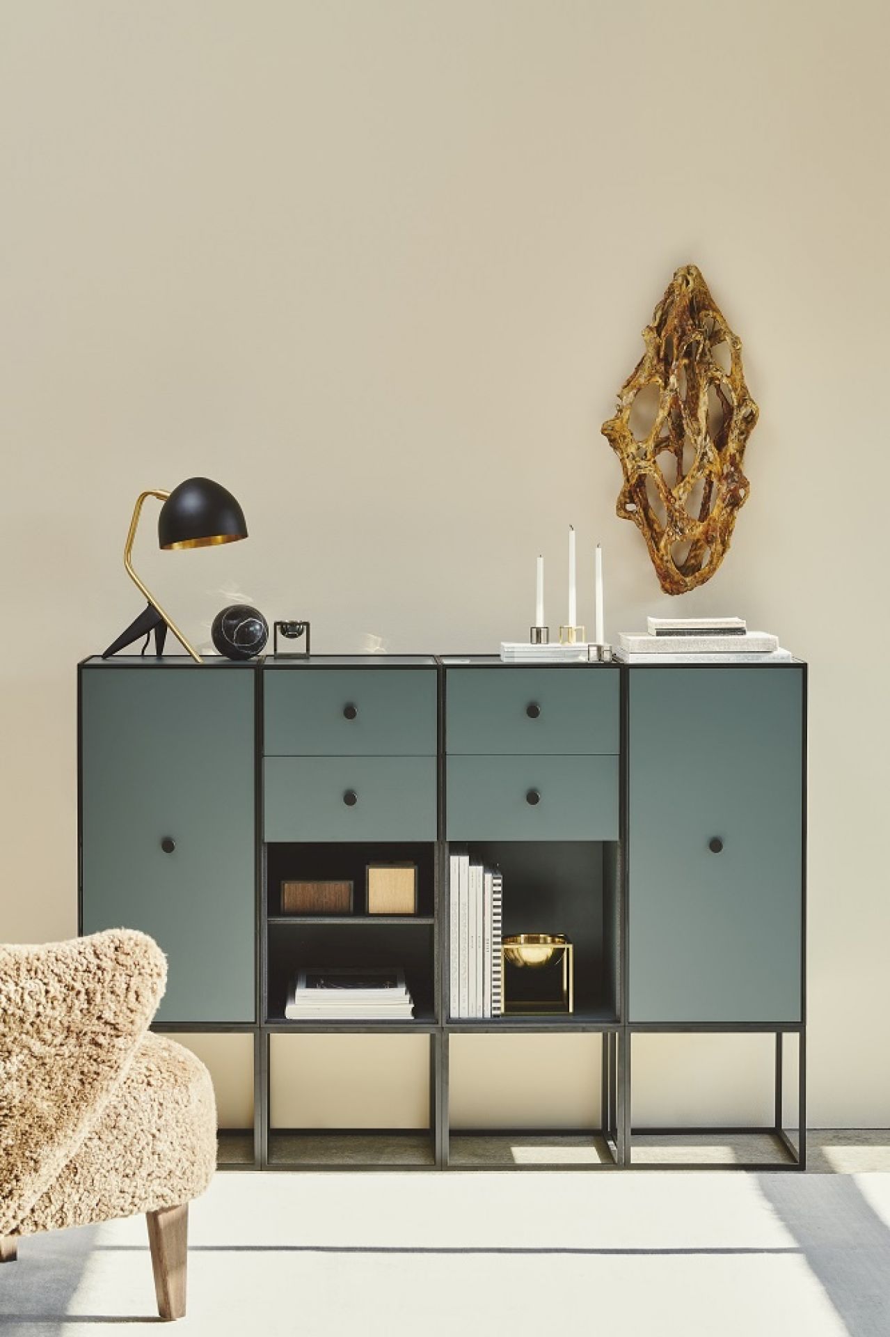 Frame 70 Sideboard Element with 2 Shelves Audo