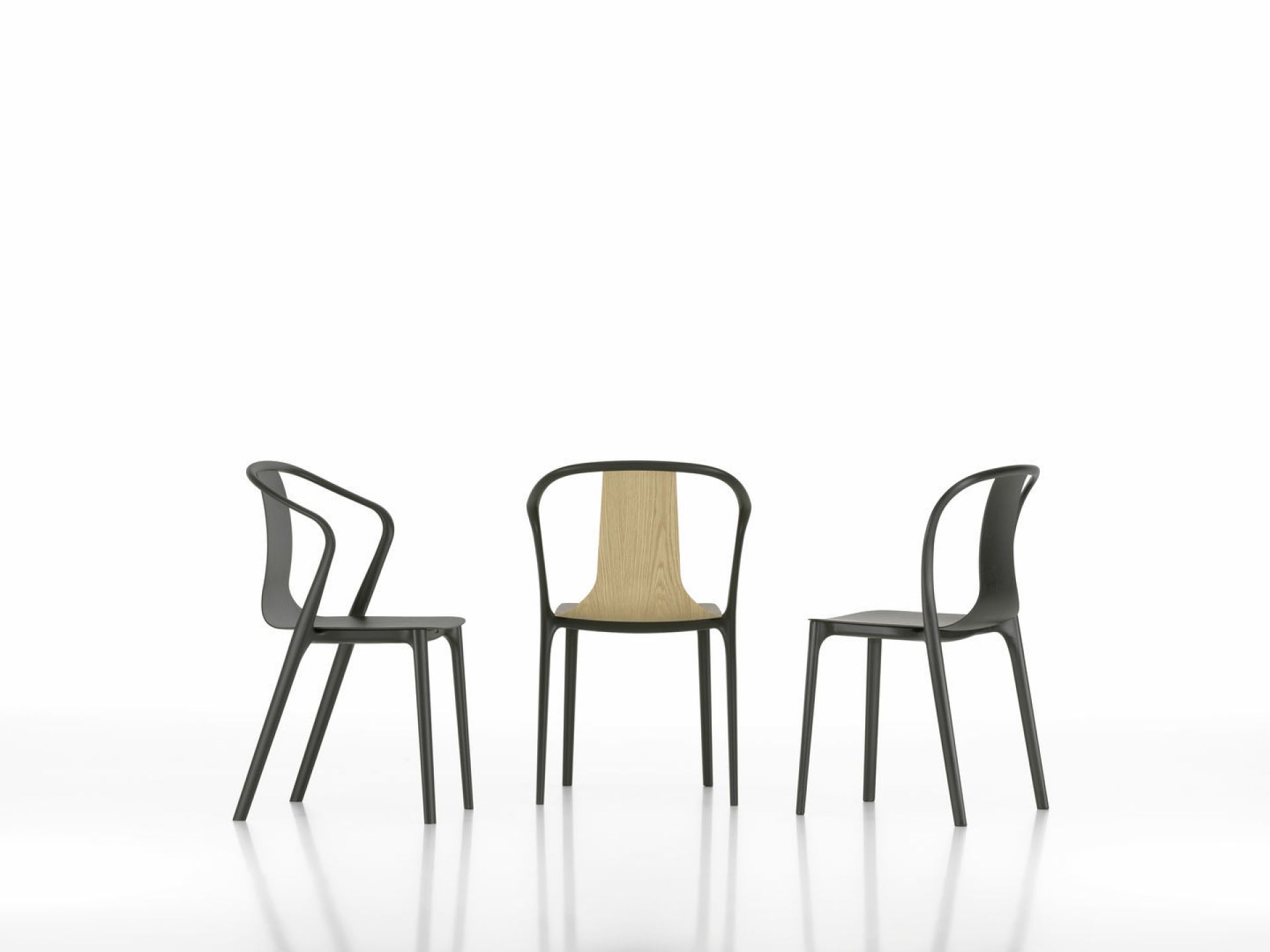 Belleville Armchair Wood Chair Vitra