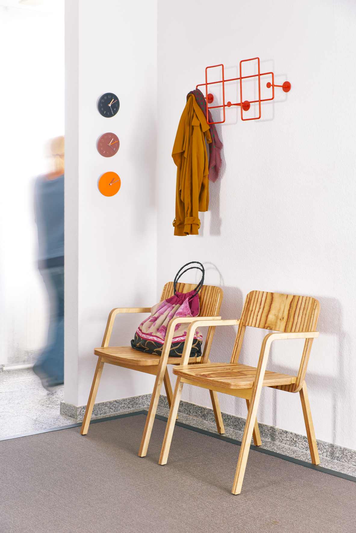 Bazar Wall Coat Rack Medium Blood Orange Richard Lampert