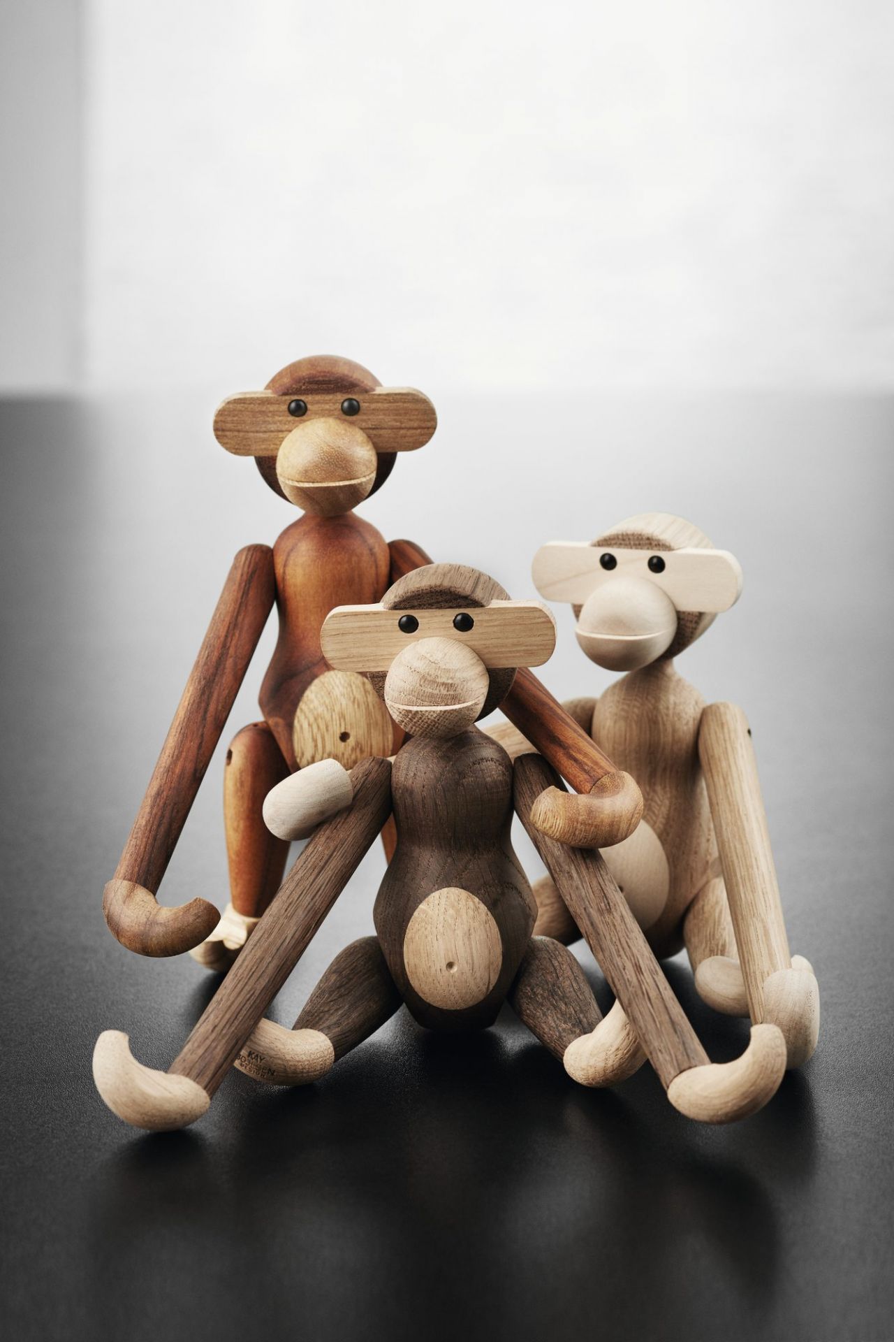 Monkey small wooden figure smoked oak Kay Bojesen