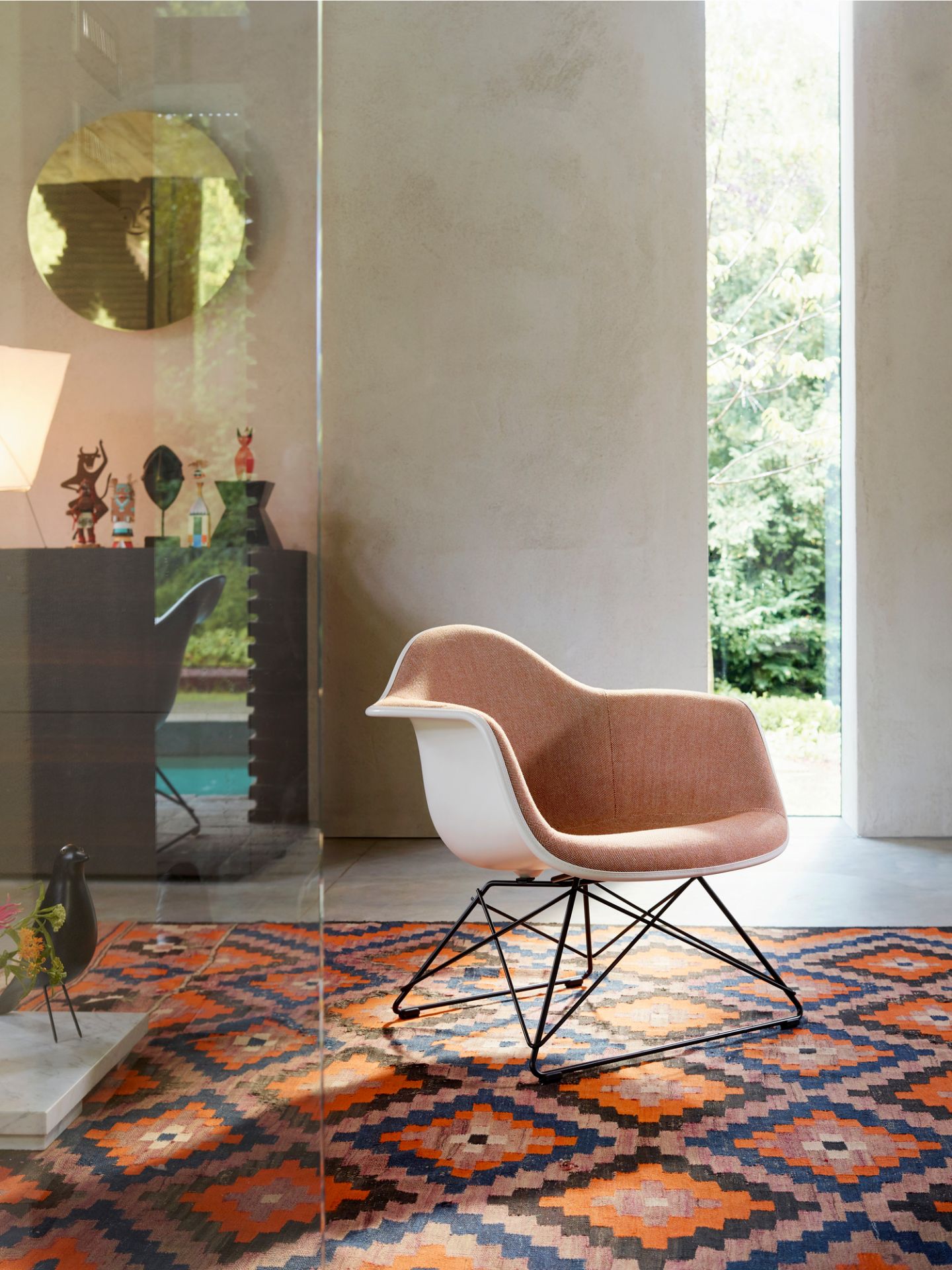 Eames Plastic Arm Chair RAR Rocking Chair Vitra Maple dark-Black-White