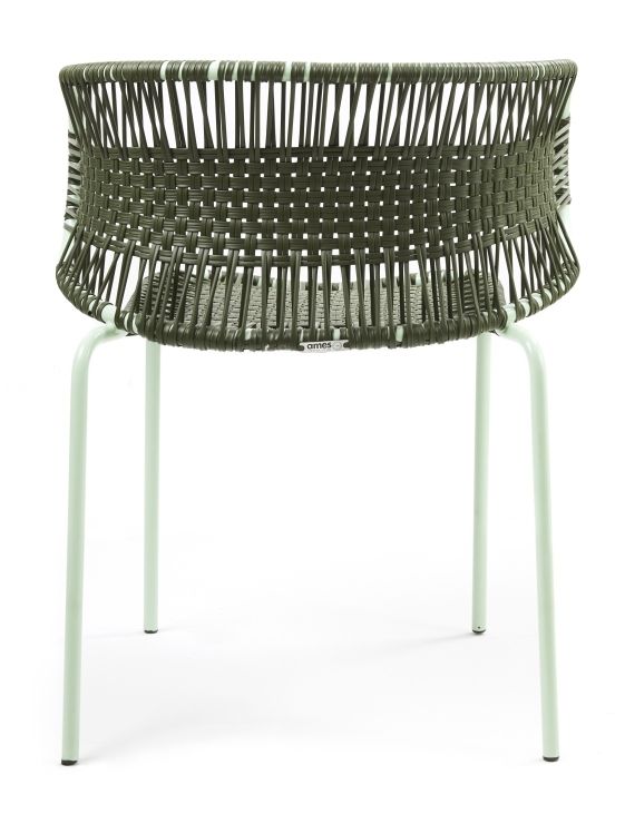 Cielo Stacking Armchair Stackable Armchair Outdoor ames Olive green - Pastel green