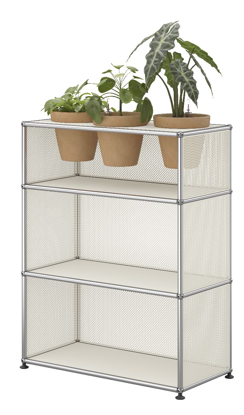 USM Haller Sideboard M56 with plant accessories Pure White