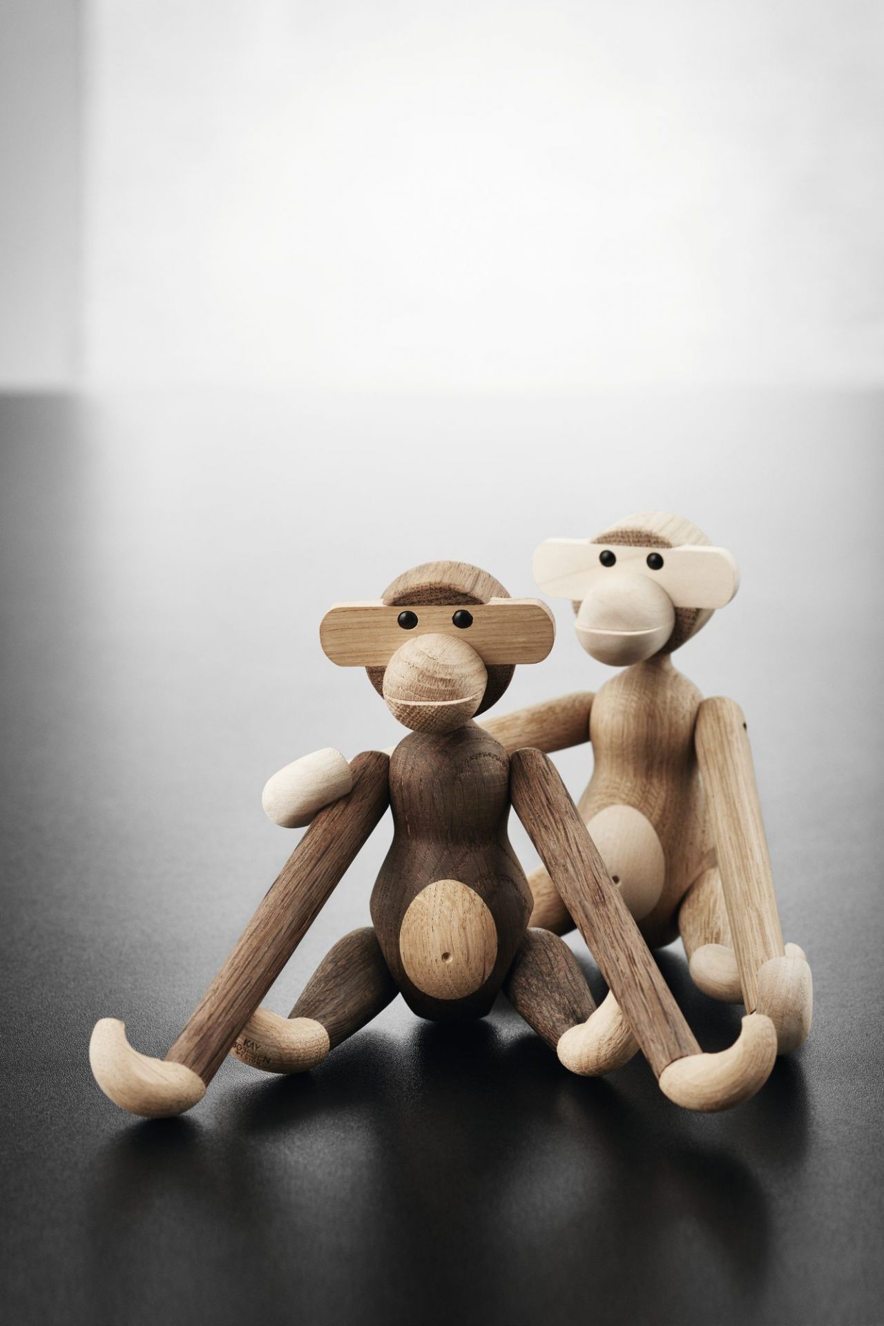 Monkey small wooden figure smoked oak Kay Bojesen