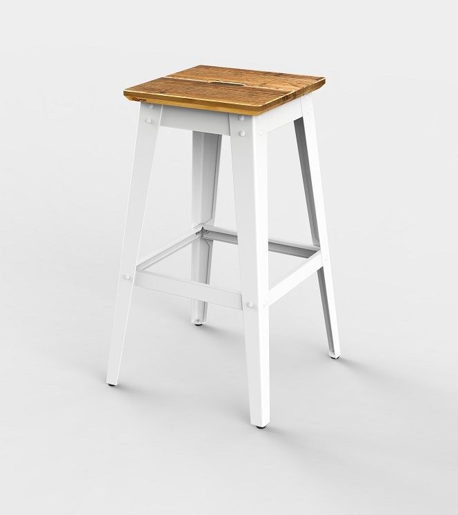 6Grad Barstool Jan Cray white Recycled lumber