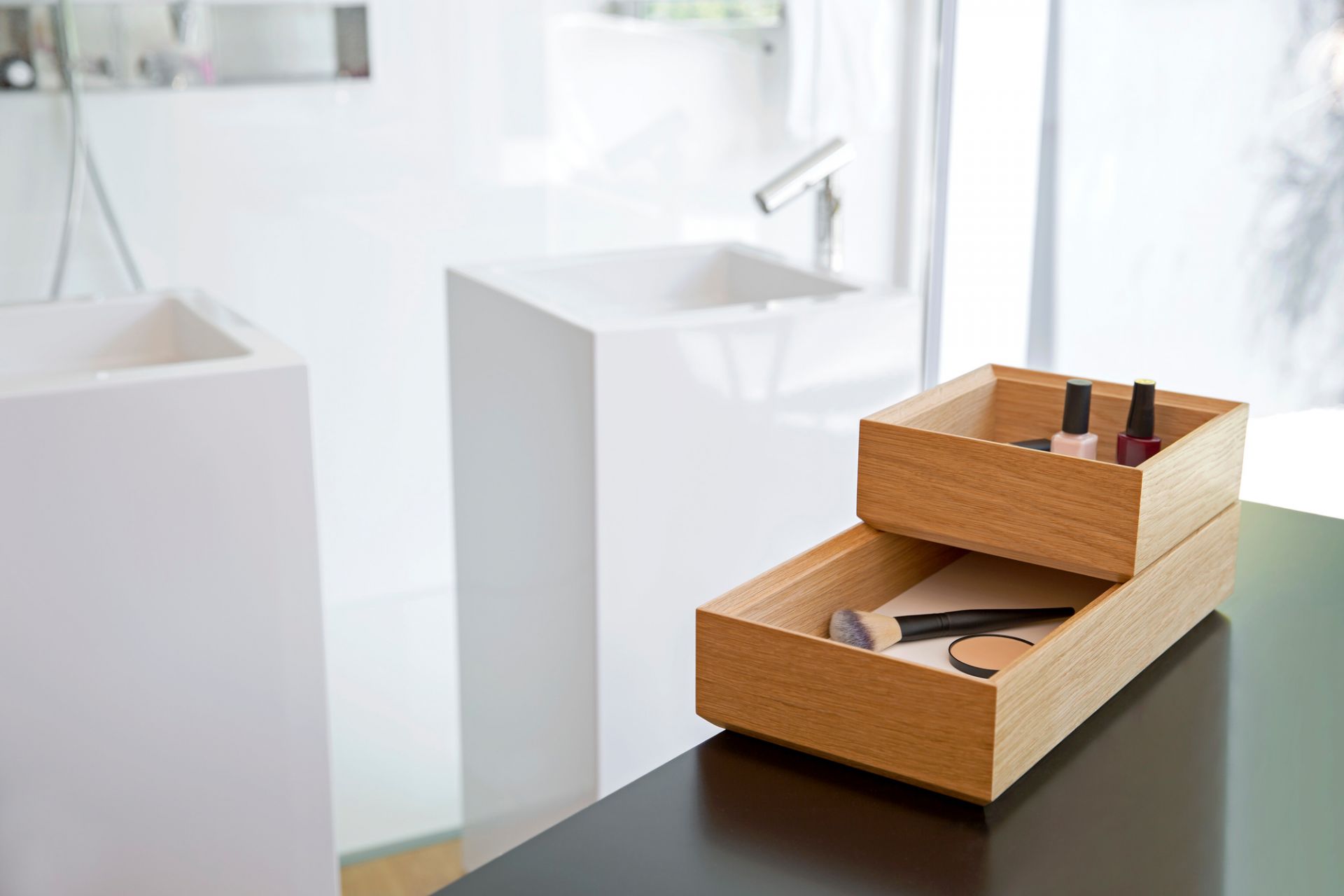 Tidy tray set of 3 white Favius