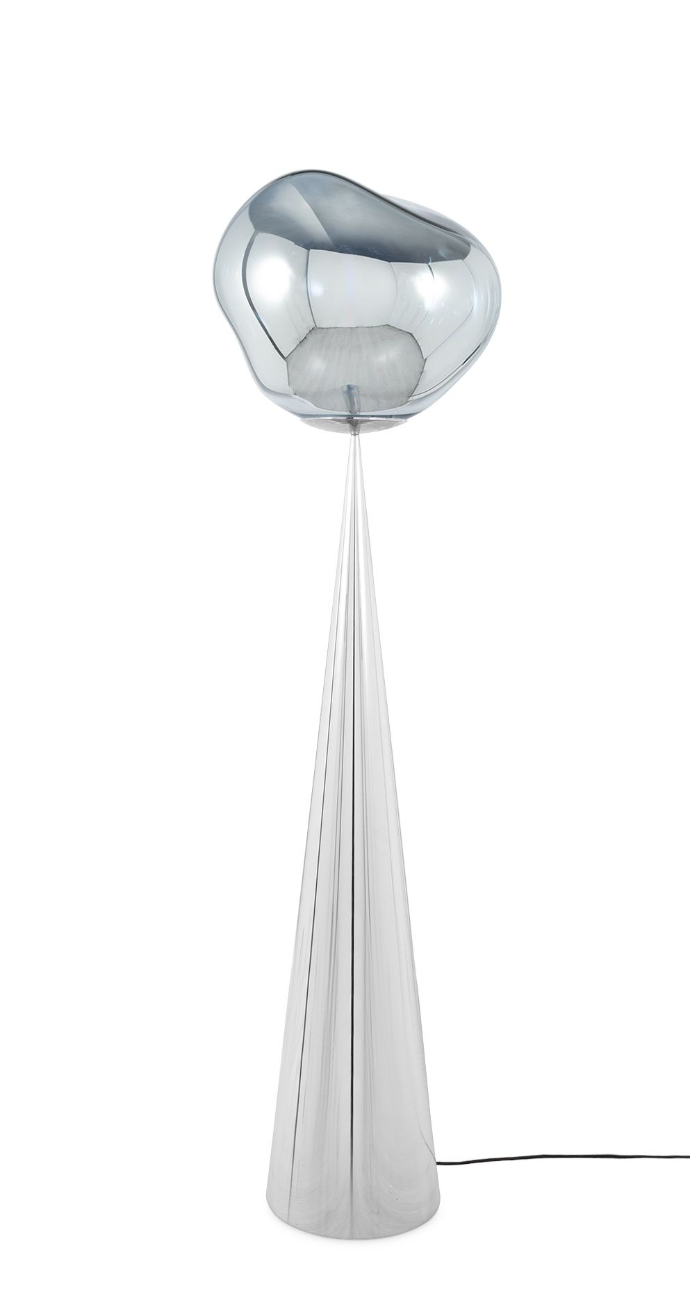 Melt Cone Fat Floor lamp silver Tom Dixon