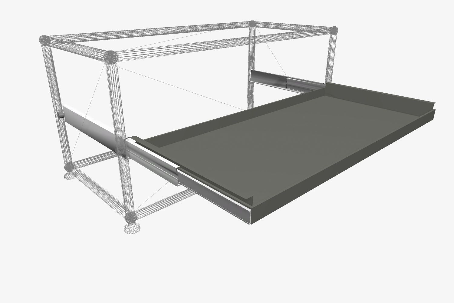USM Haller extension shelf spare parts medium gray 39.5 x 35