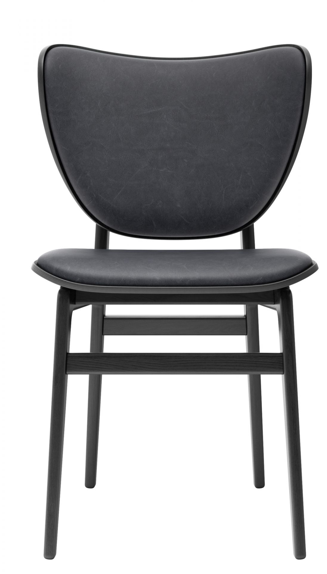 Elephant Dining Chair mit Lederbezug in Anthrazit und schwarzem Eichengestell. Moderner Esszimmerstuhl.