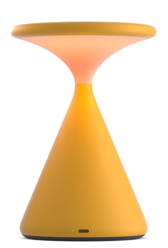 Salt Battery Lamp / Table Lamp Grey Sun orange