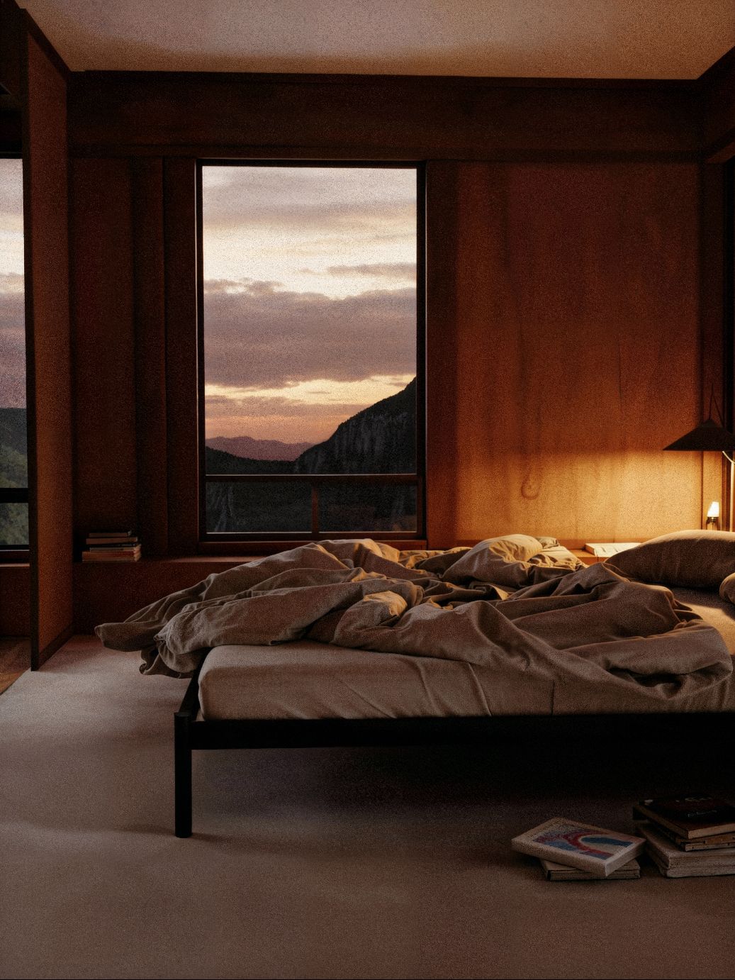 Pure powder-coated steel bed 160 x 200 cm Hans Hansen