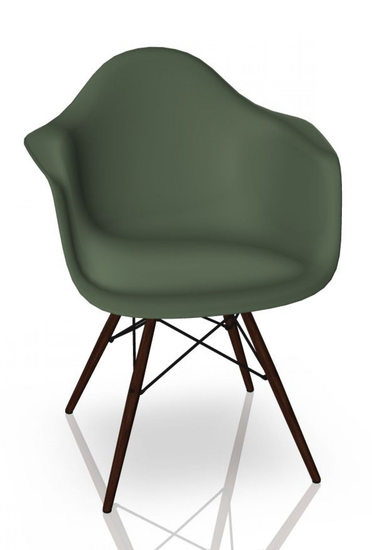 Eames Plastic Arm Chair DAW Chair Vitra Maple dark - Forest