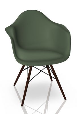 Eames Plastic Arm Chair DAW Chair Vitra Maple dark - Forest