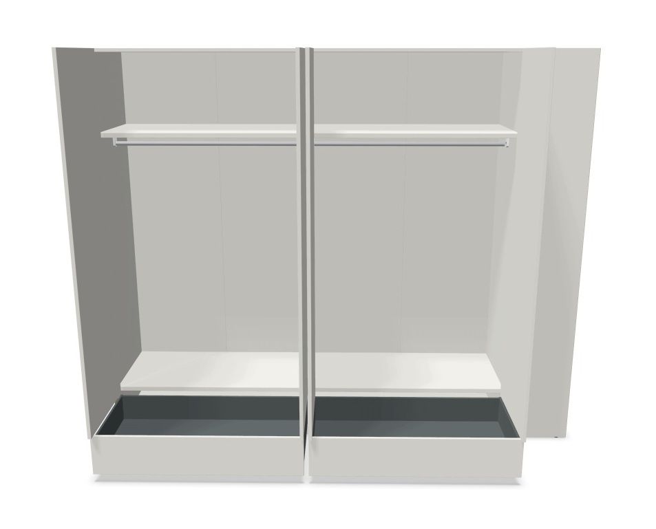 MODULAR PLUS wardrobe combination double wardrobe with 2 drawers and add-on wardrobe right Müller Möbelwerkstätten