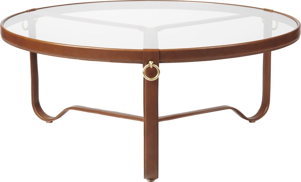Adnet Coffee Table Coffee Table Brown Leather Gubi