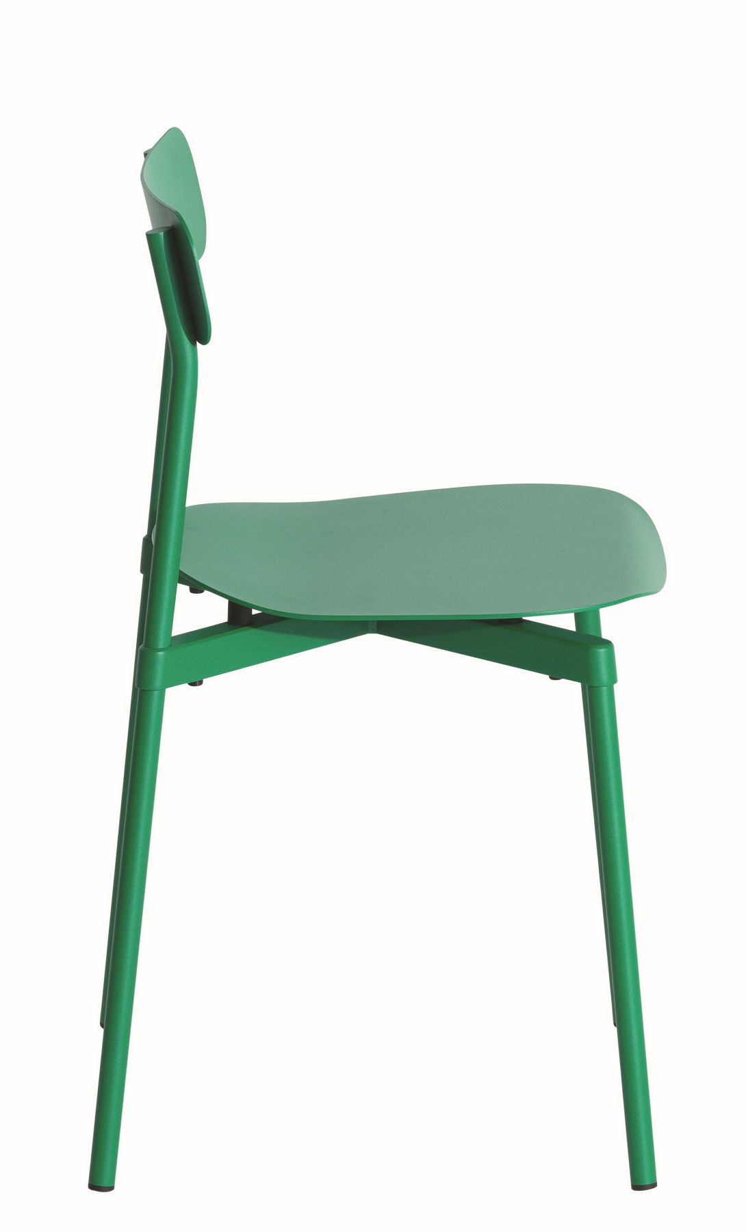 Fromme Chair Petite Friture Chair Mint green Seitenansicht des Fromme Stuhls in Mintgrün von Petite Friture, moderner Designstuhl.