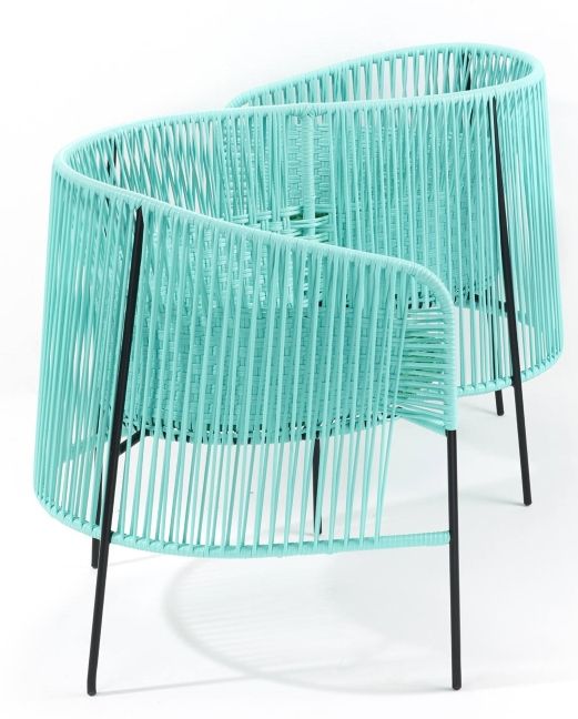 Caribe Vis a Vis Bench Outdoor ames Turquoise / Emerald green / Black