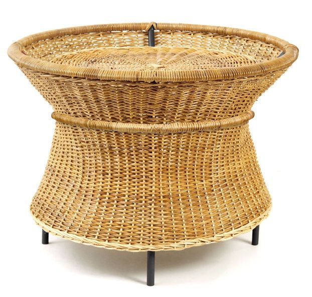 Caribe Natural Basket Table Outdoor ames Raw natural material / Black