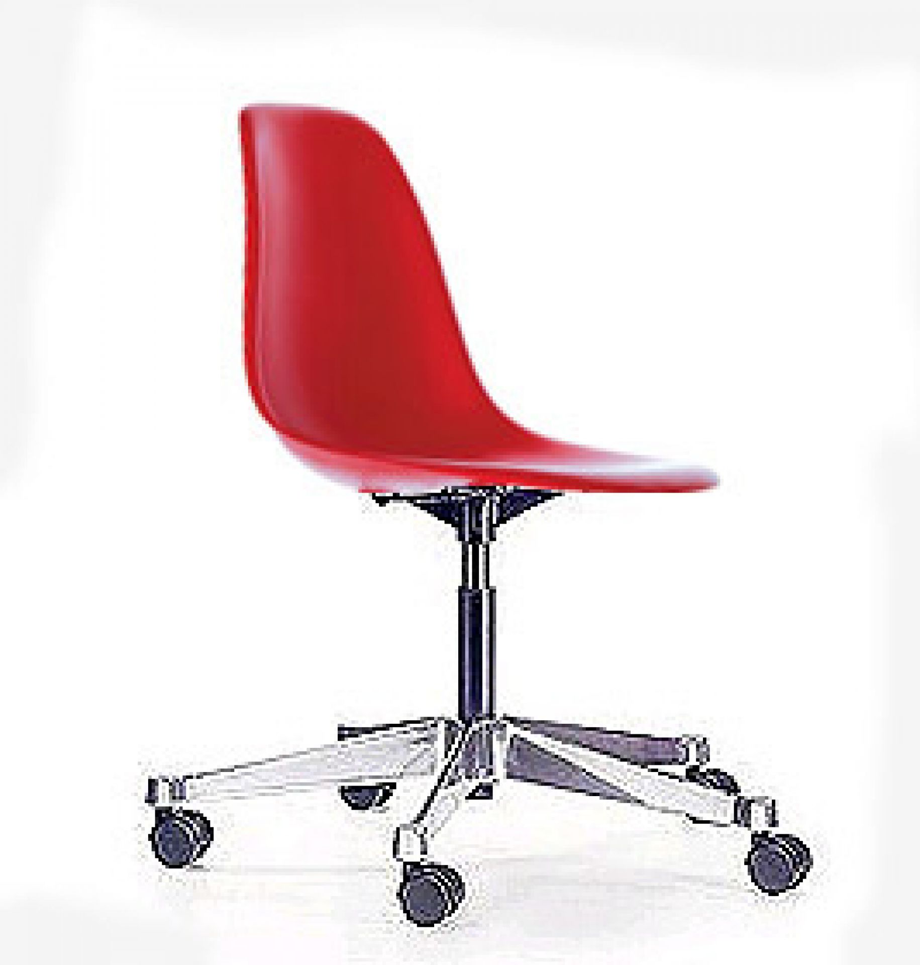 Eames Plastic Side Chair PSCC Swivel Chair Vitra
