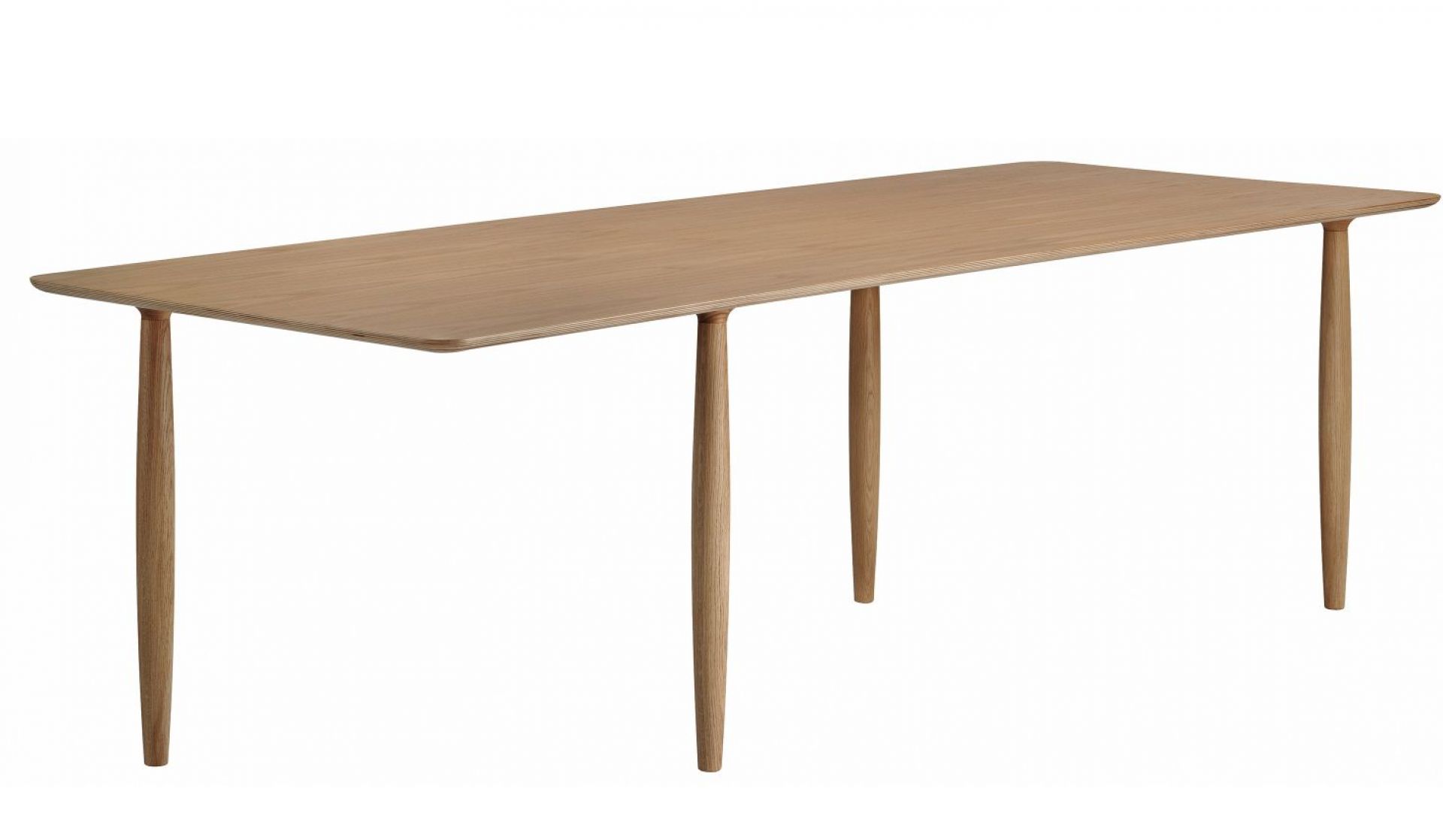 Oku Esstisch von Norr11, Eiche hell geräuchert, 250 cm breit. Moderner Holztisch für Esszimmer.