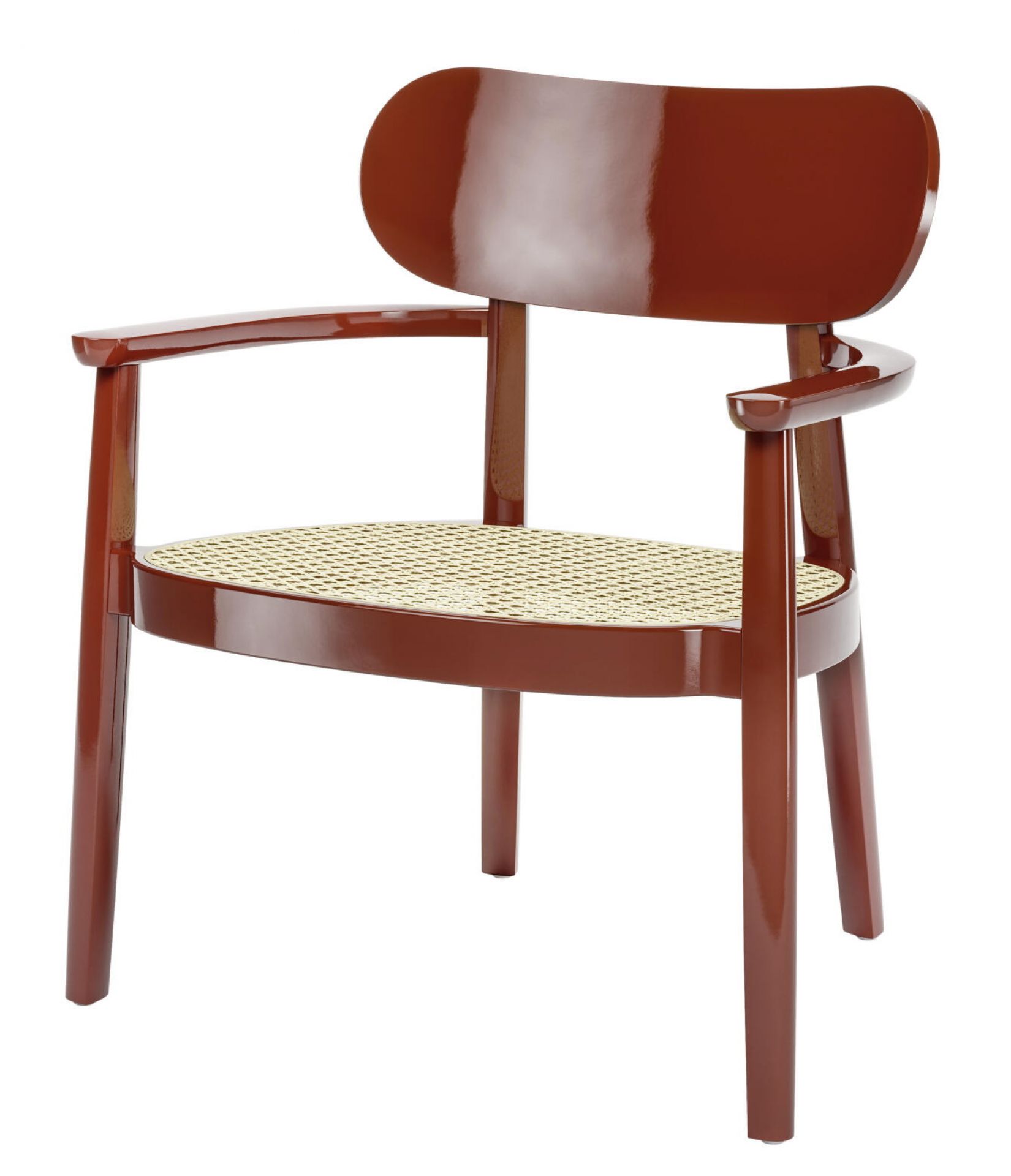 Wooden armchair with armrests 119 F high gloss Thonet