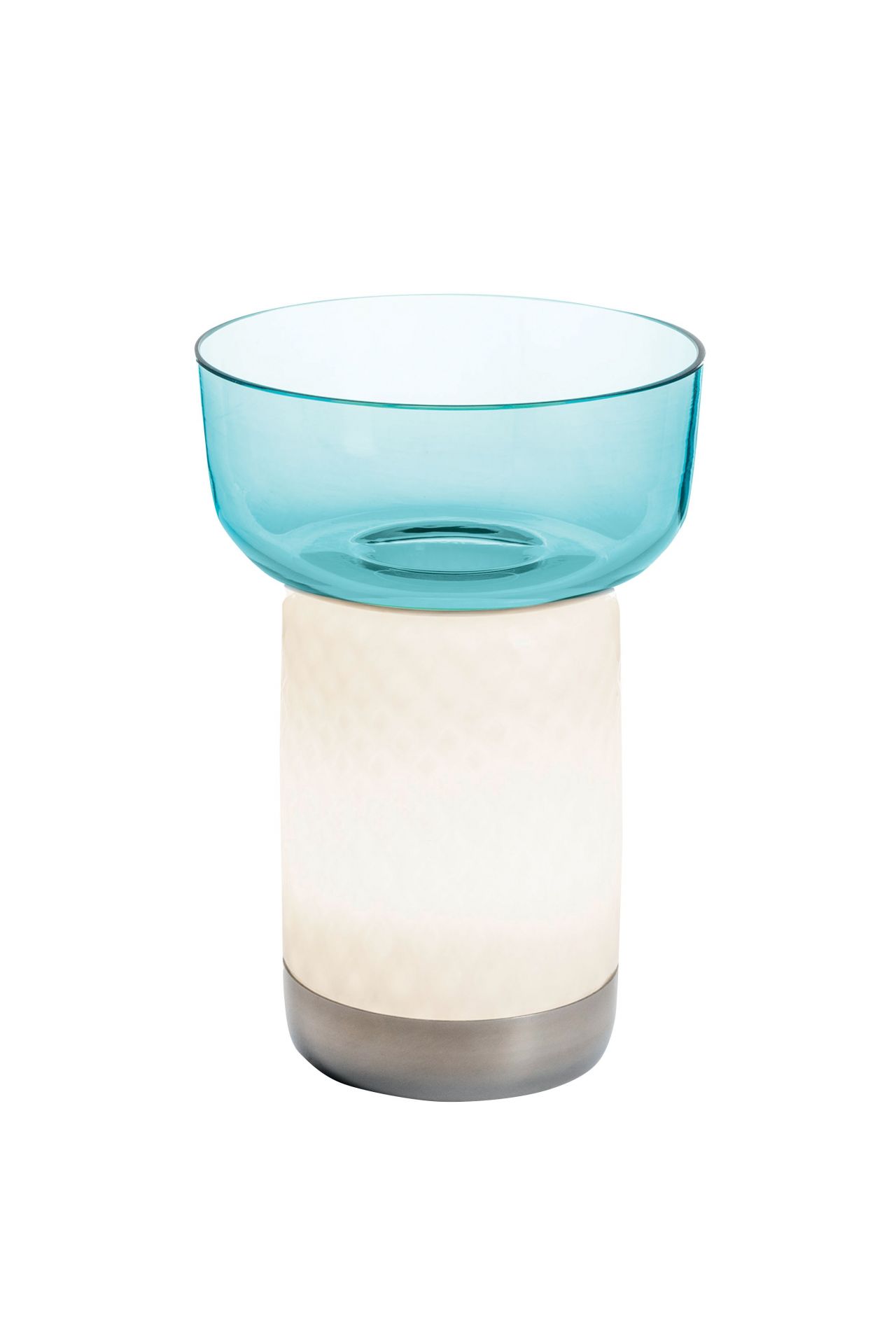 Bontà Battery Lamp Body with Bowl in Blue Artemide