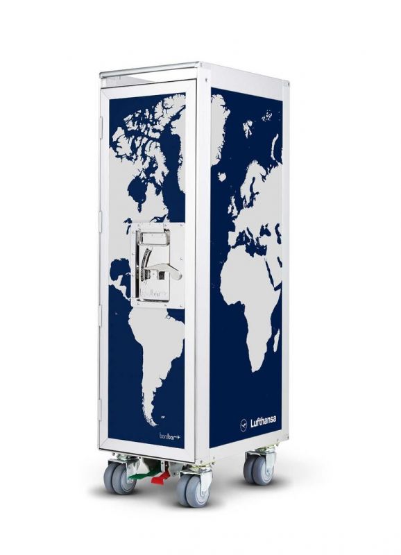 Lufthansa Globe Airplane Trolley Bordbar