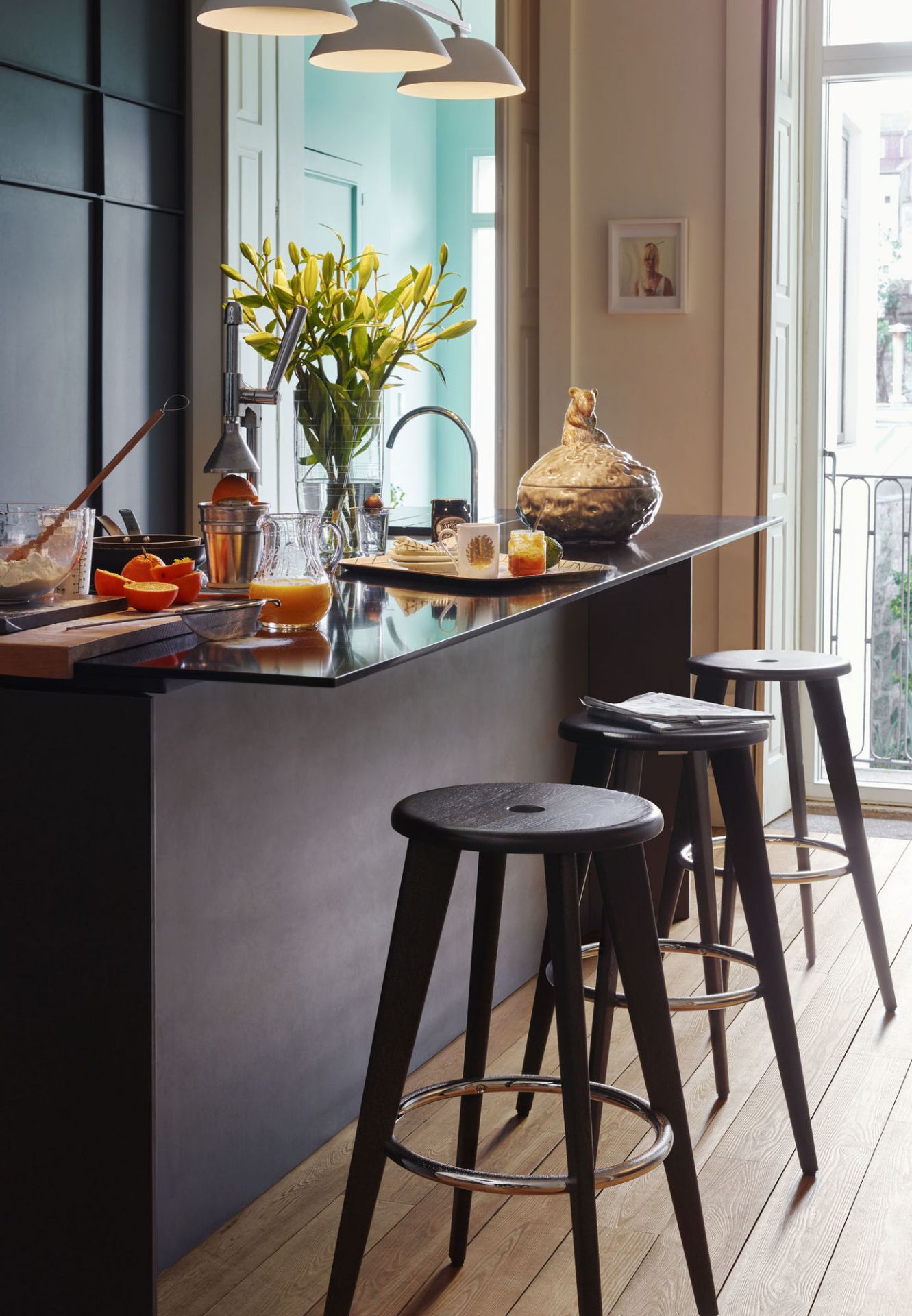 Tabouret Haut Bar stool Vitra Natural oak