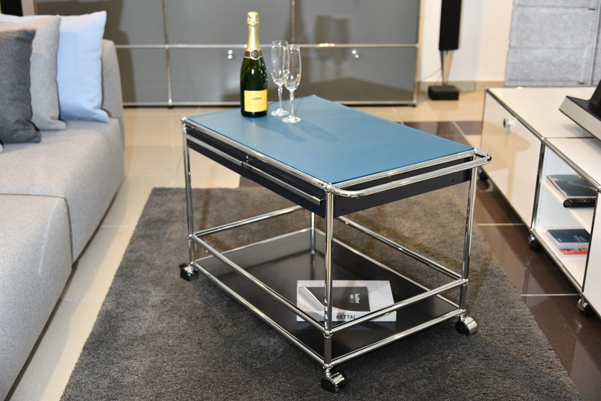 Leather cover for USM Serving trolley 75x50 cm Leather on Top